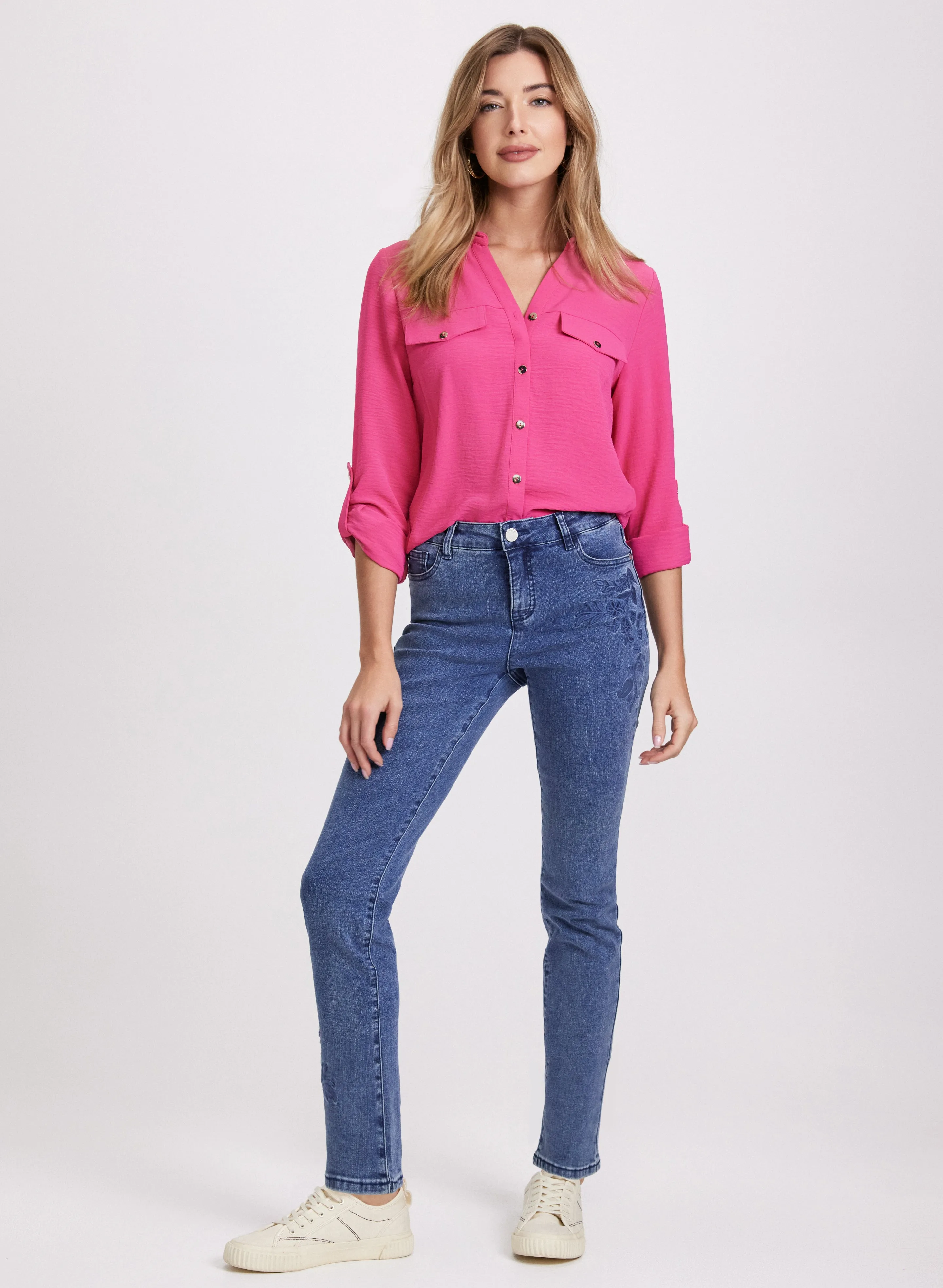 Floral Embroidered Straight-Leg Jeans sold by Laura product image thumbnail 4
