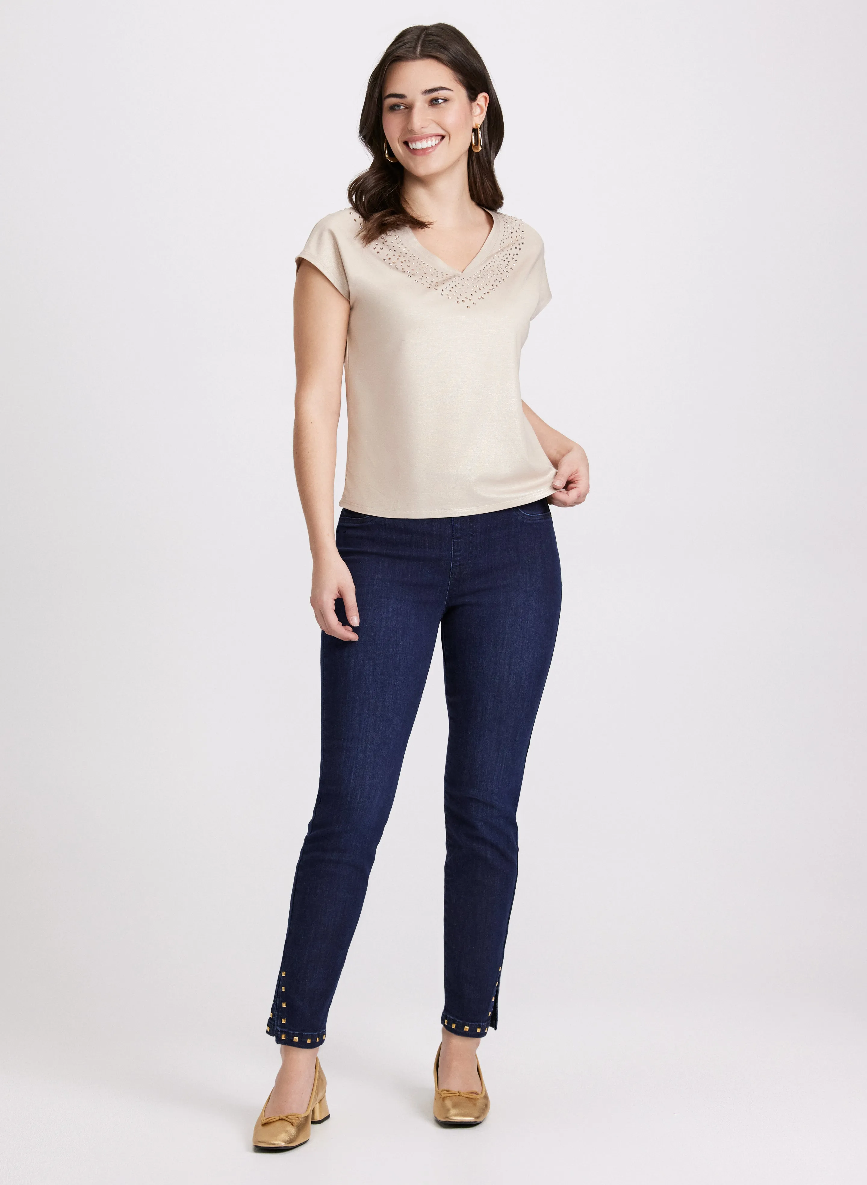 Studded Hem Slim-Leg Jeans sold by Laura product image thumbnail 5