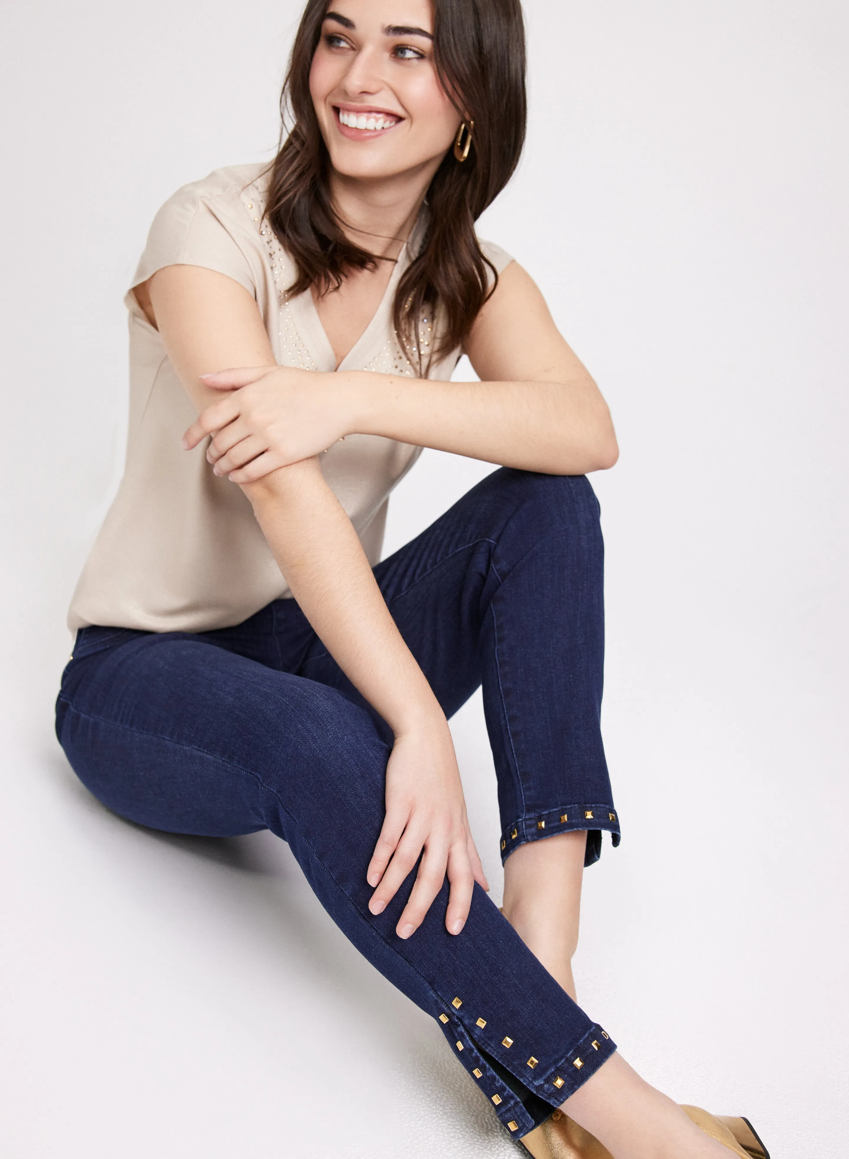 Studded Hem Slim-Leg Jeans sold by Laura product image thumbnail 3