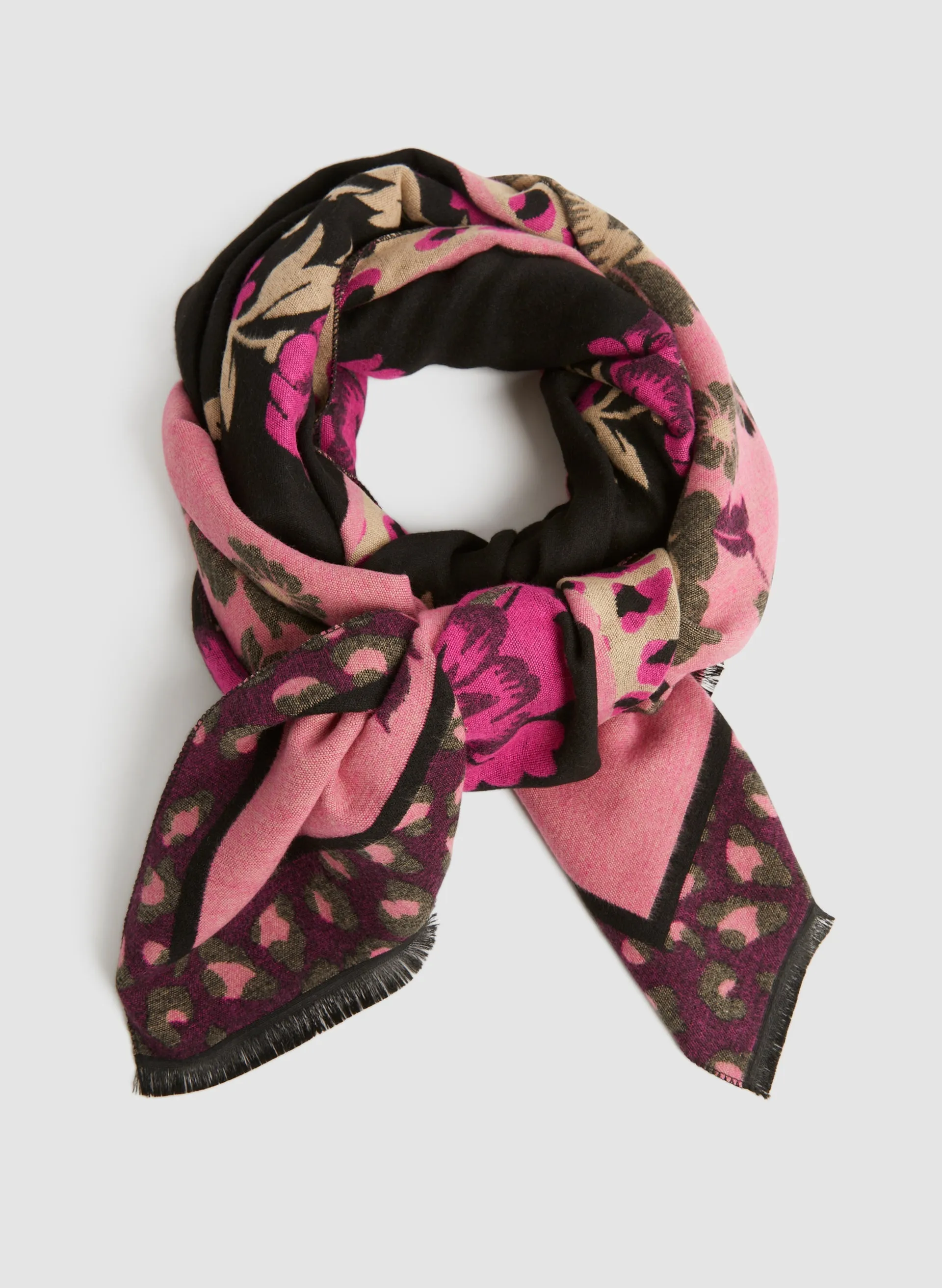 Floral & Leopard Print Scarf sold by Laura