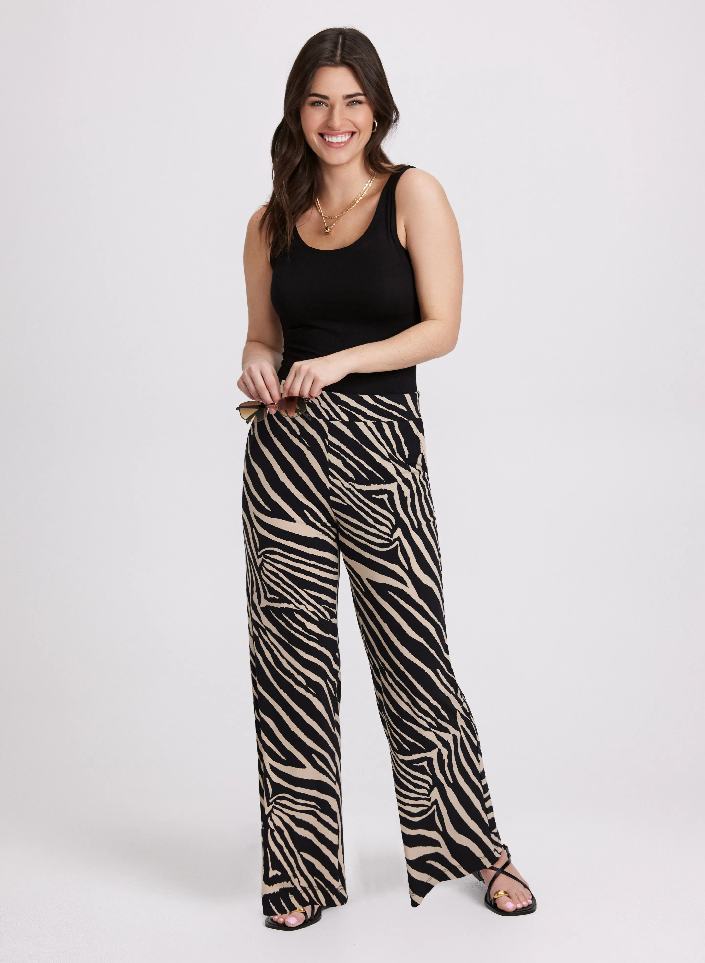 Olivia Zebra Print Wide-Leg Pants sold by Laura product image thumbnail 4