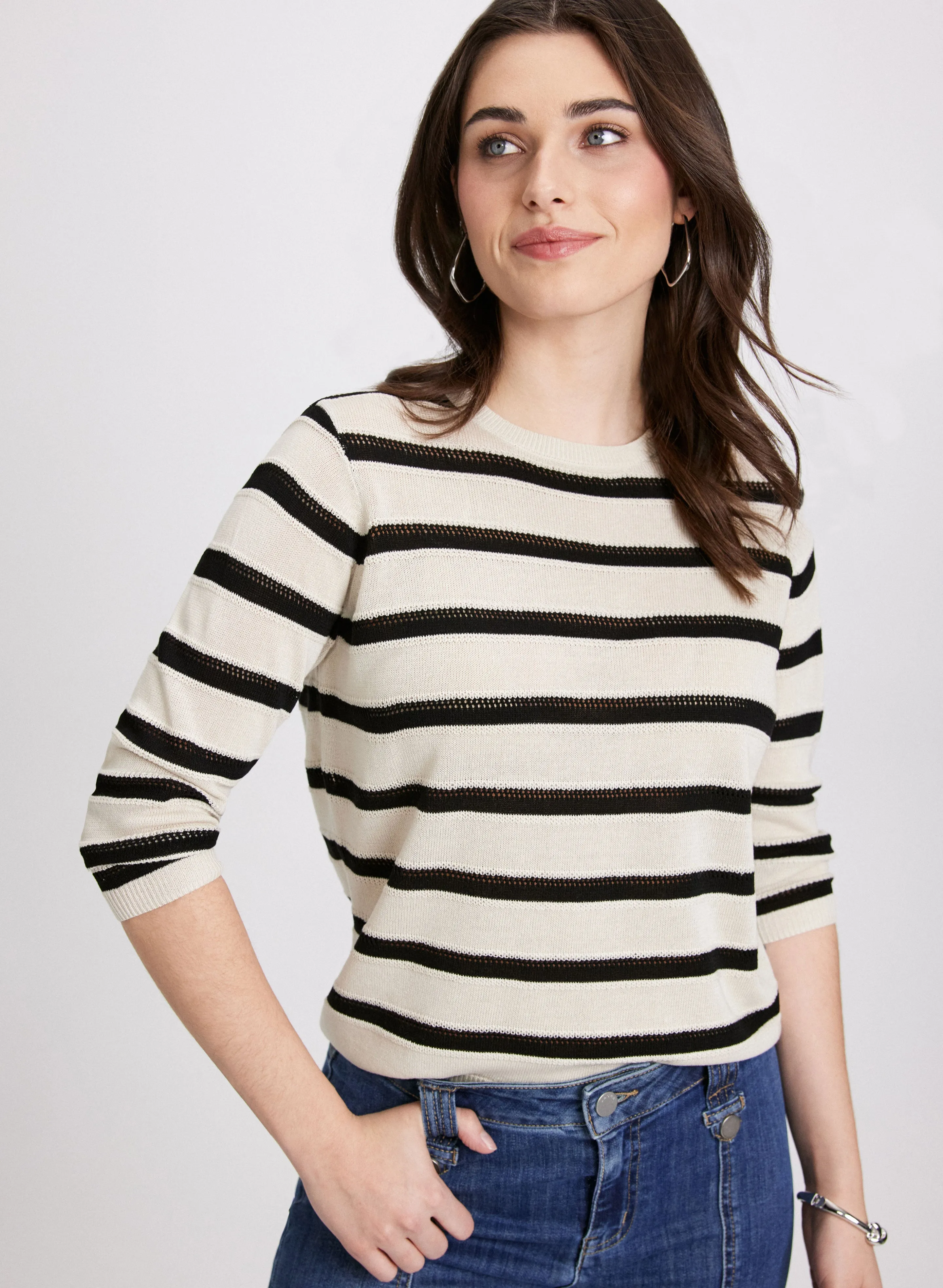 Stripe Knit Pullover sold by Laura
