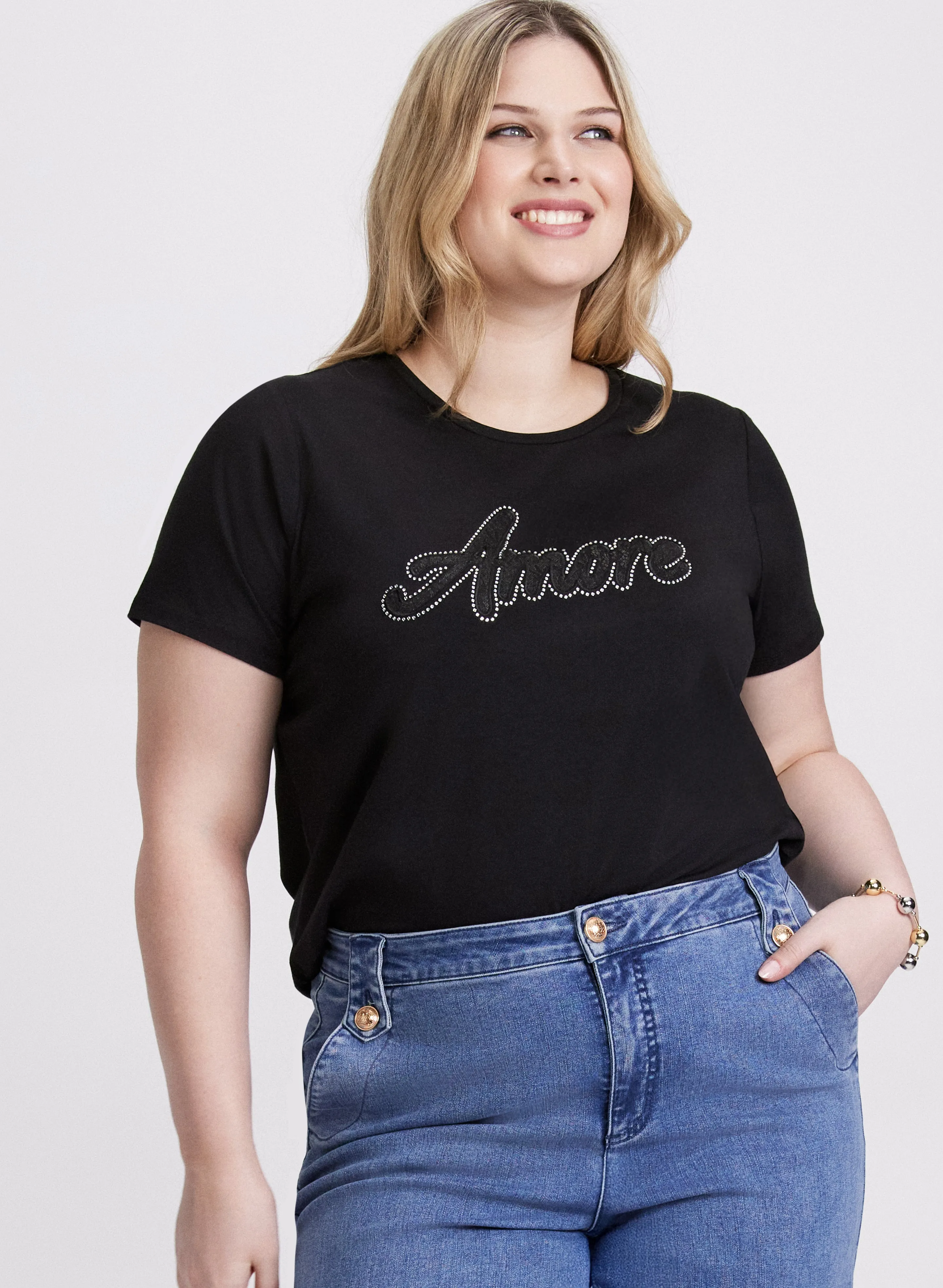 'Amore' Cotton & Modal T-Shirt sold by Laura