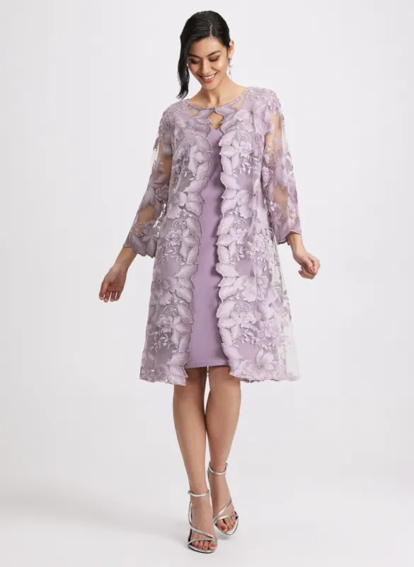 Floral Embroidered Illusion Dress sold by Laura