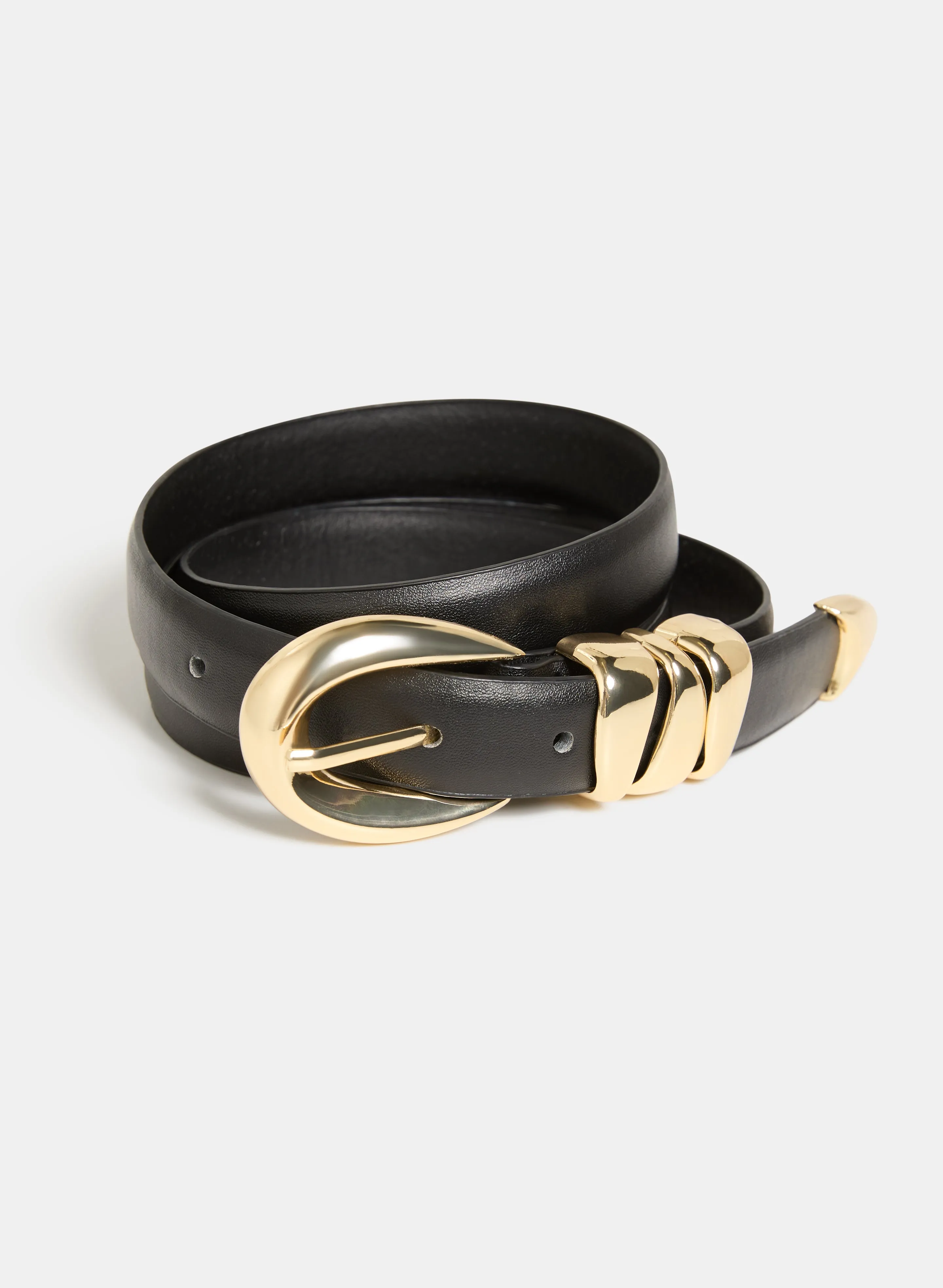 Curved Hardware Vegan Leather Belt sold by Laura product image thumbnail 2