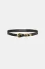 Curved Hardware Vegan Leather Belt sold by Laura