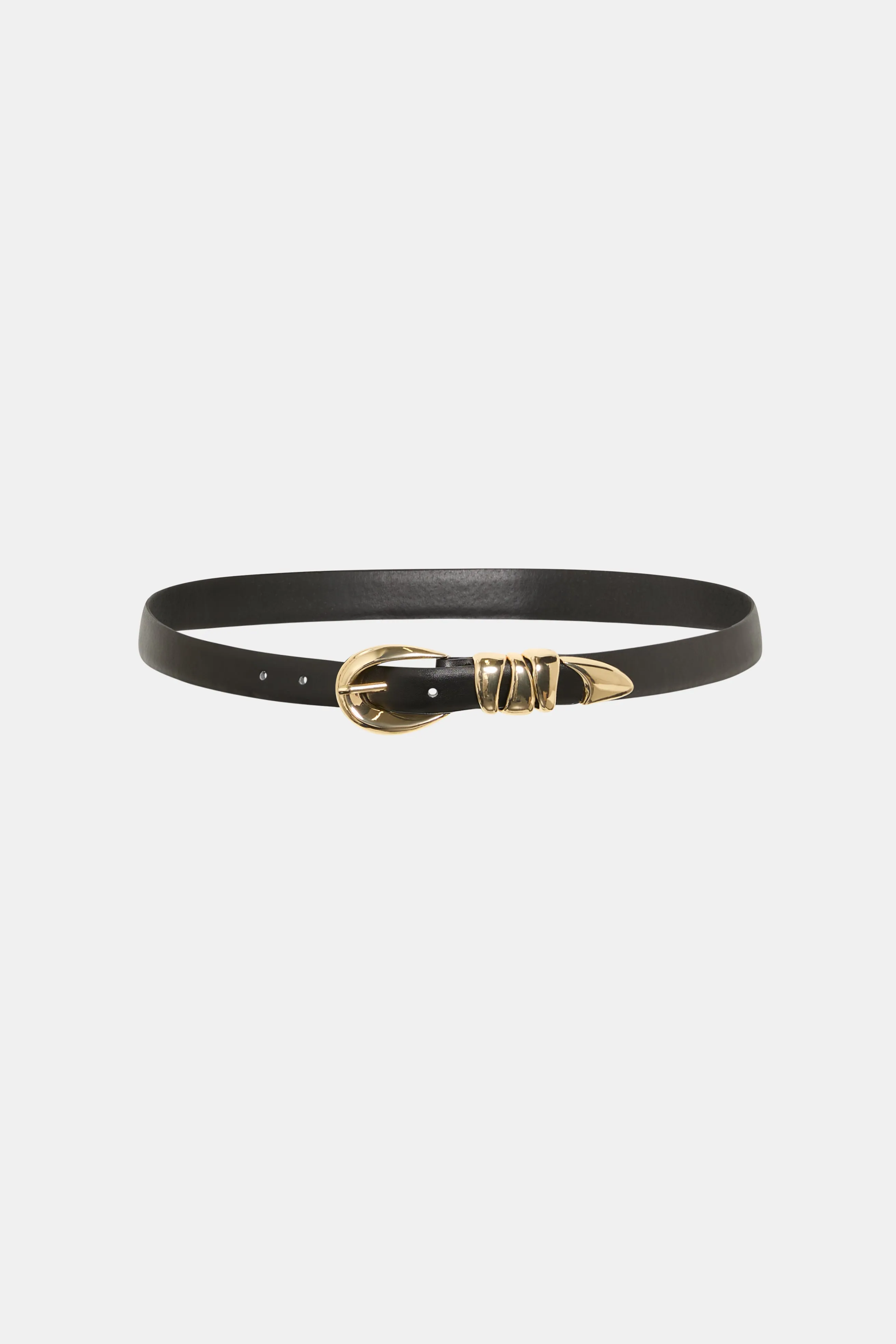 Curved Hardware Vegan Leather Belt sold by Laura