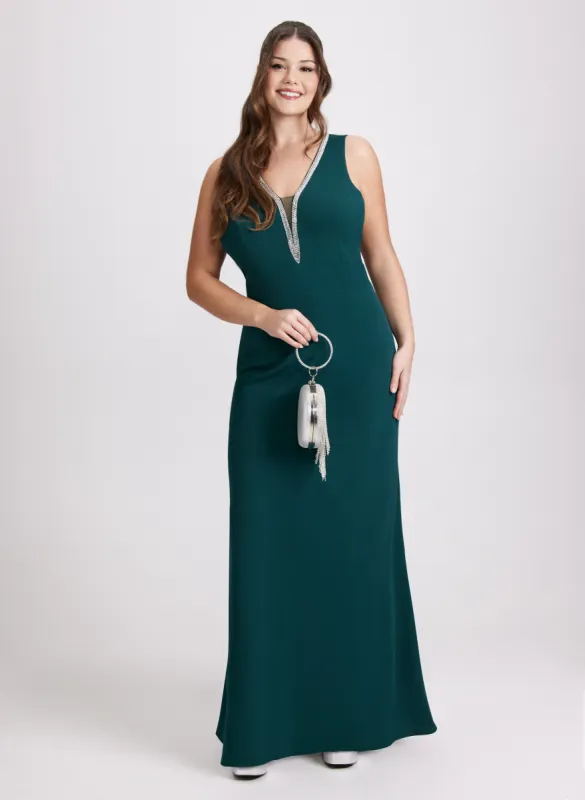 Plunging Neck Maxi Dress made by Laura