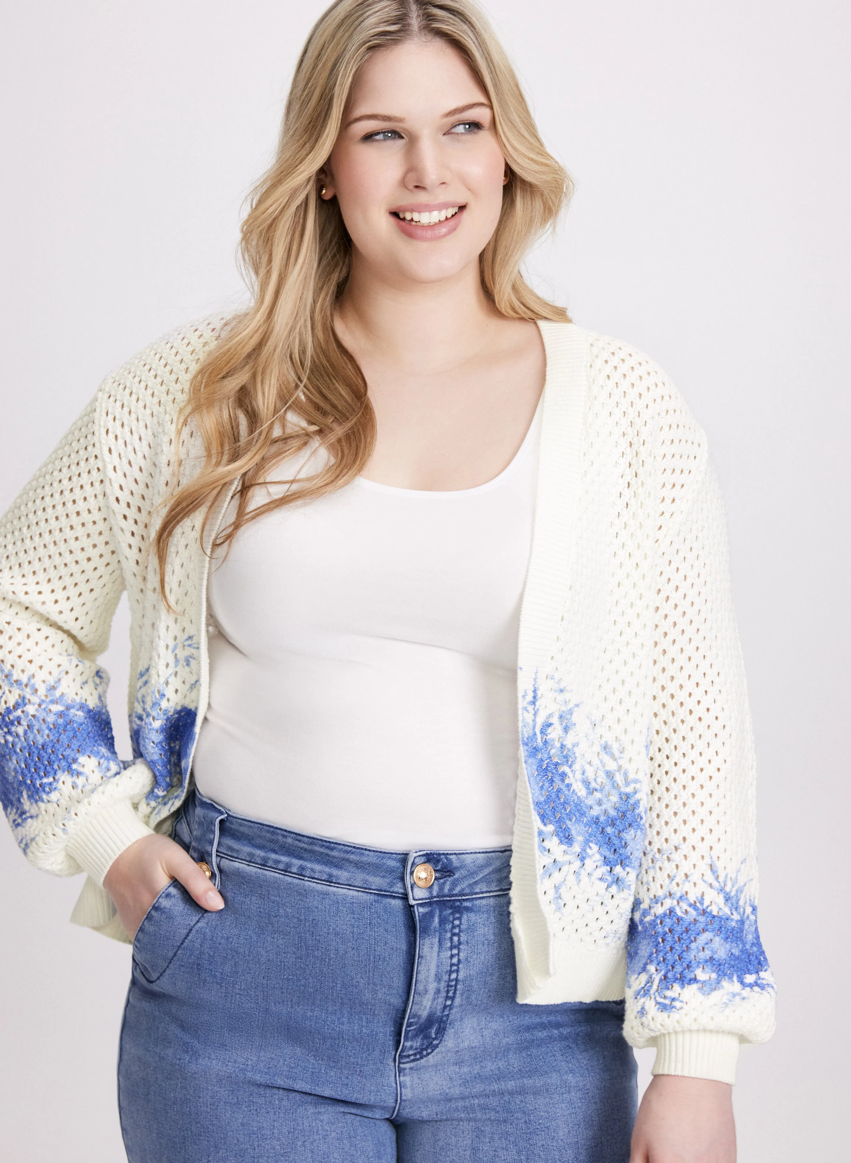 Abstract Dye Detail Cardigan sold by Laura