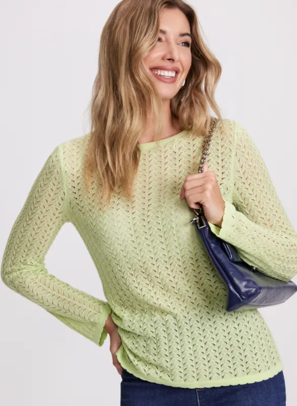 Pointelle Knit Sweater sold by Laura