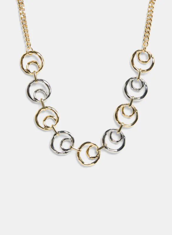Two-Tone Hoop Chain Necklace sold by Laura
