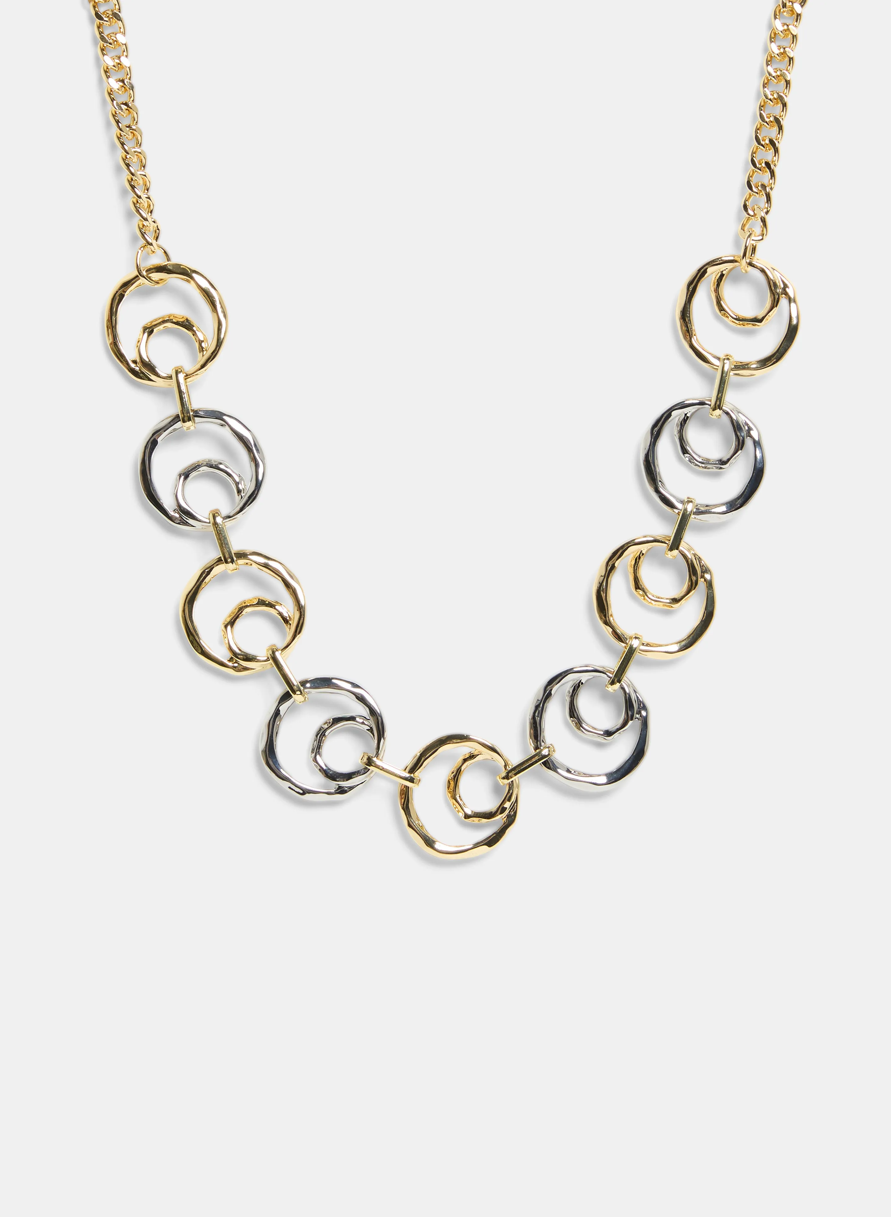 Two-Tone Hoop Chain Necklace sold by Laura