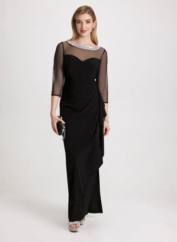 Embellished Neckline Jersey Dress sold by Laura