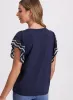 Crochet Trim Cap Sleeve T-Shirt sold by Laura