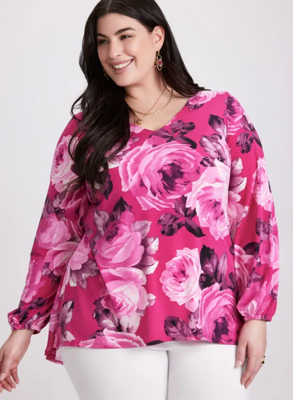 Balloon Sleeve Floral Tunic sold by Laura