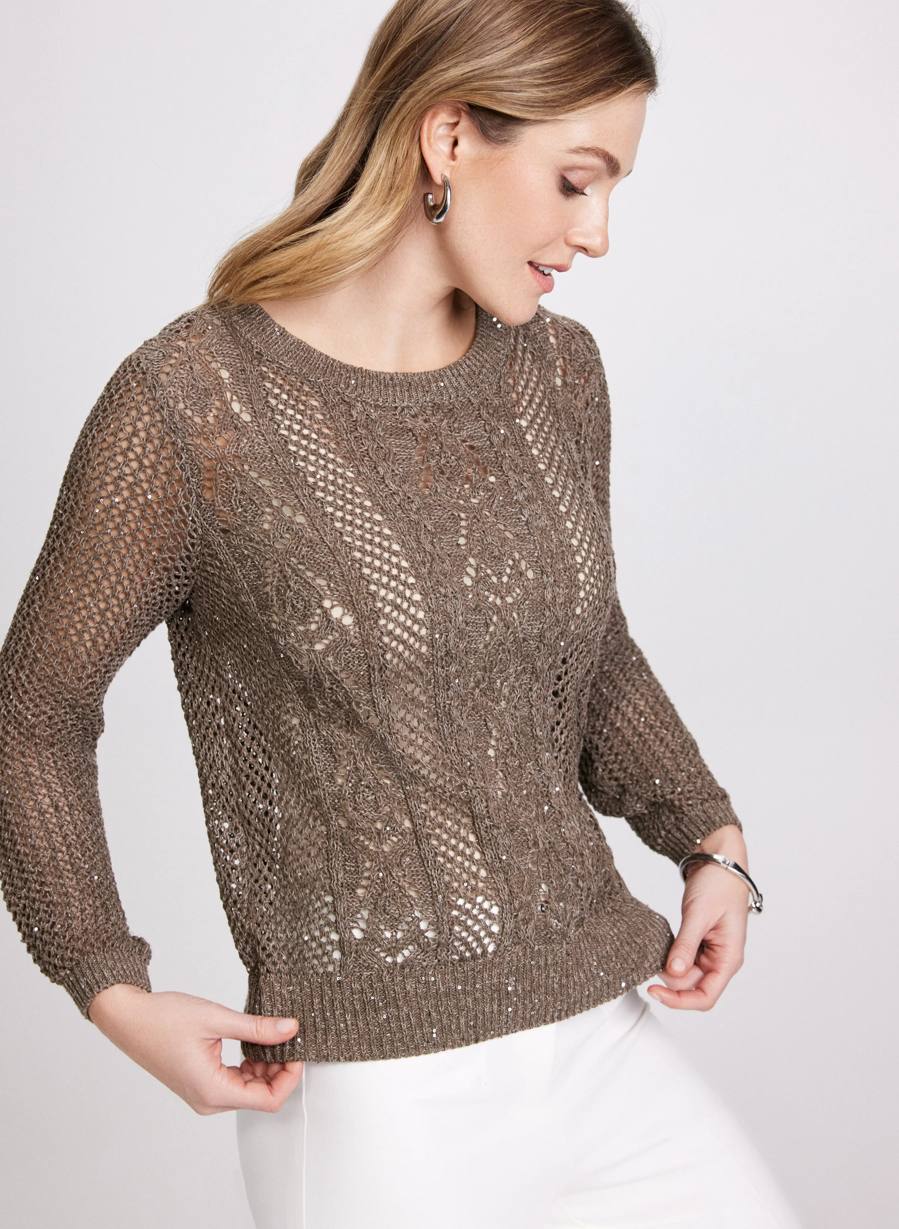 Sequined Open Stitch Sweater sold by Laura product image thumbnail 2