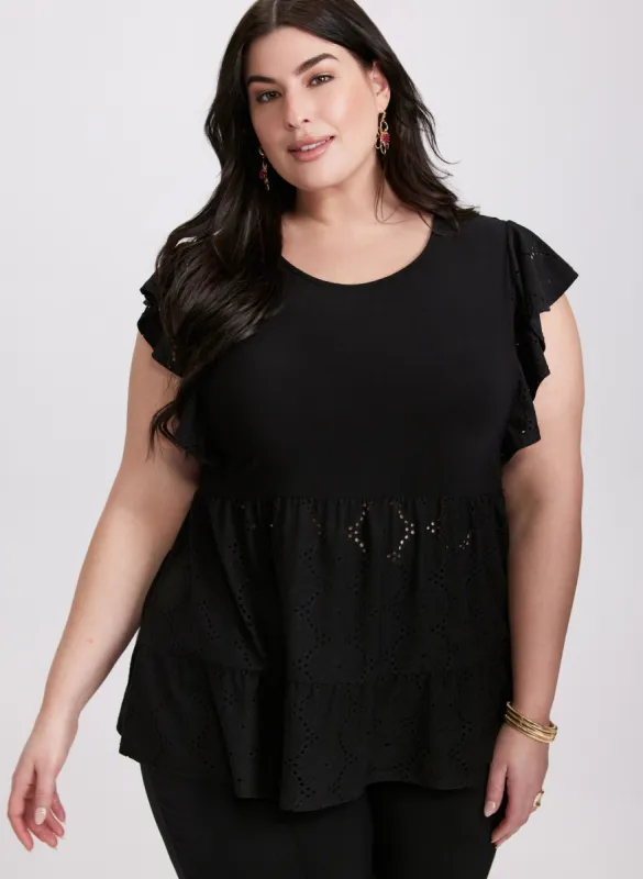 Peplum Eyelet Top sold by Laura
