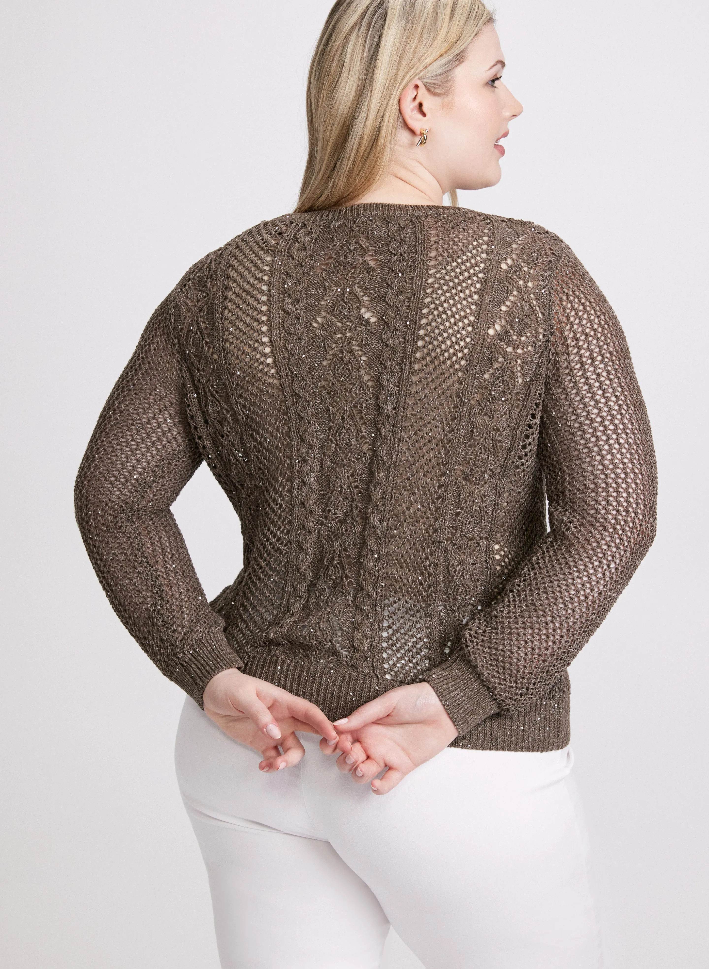 Sequin Detail Openwork Sweater sold by Laura product image thumbnail 4