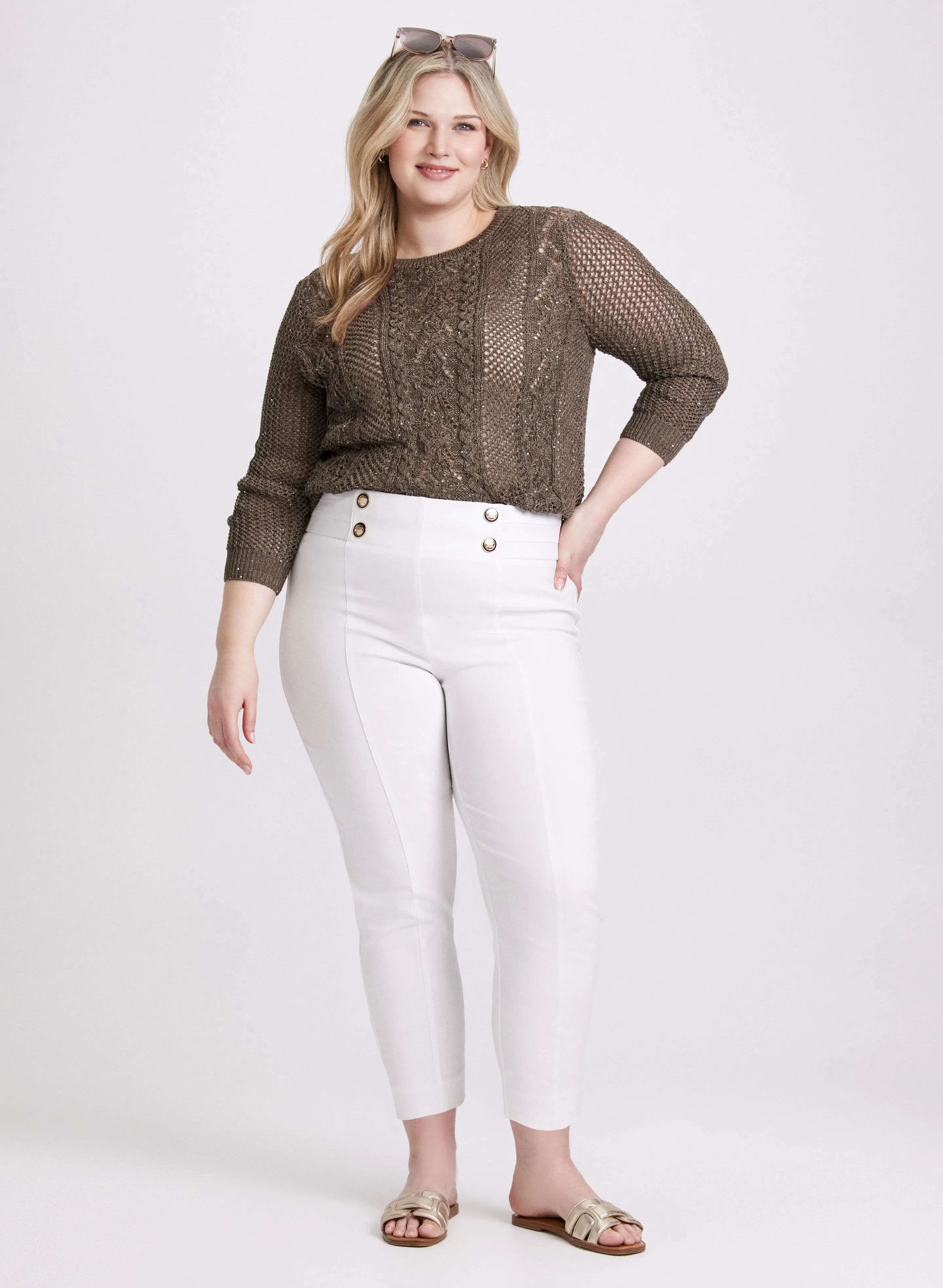 Sequin Detail Openwork Sweater sold by Laura product image thumbnail 3