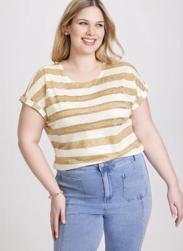 Striped Burnout T-Shirt sold by Laura
