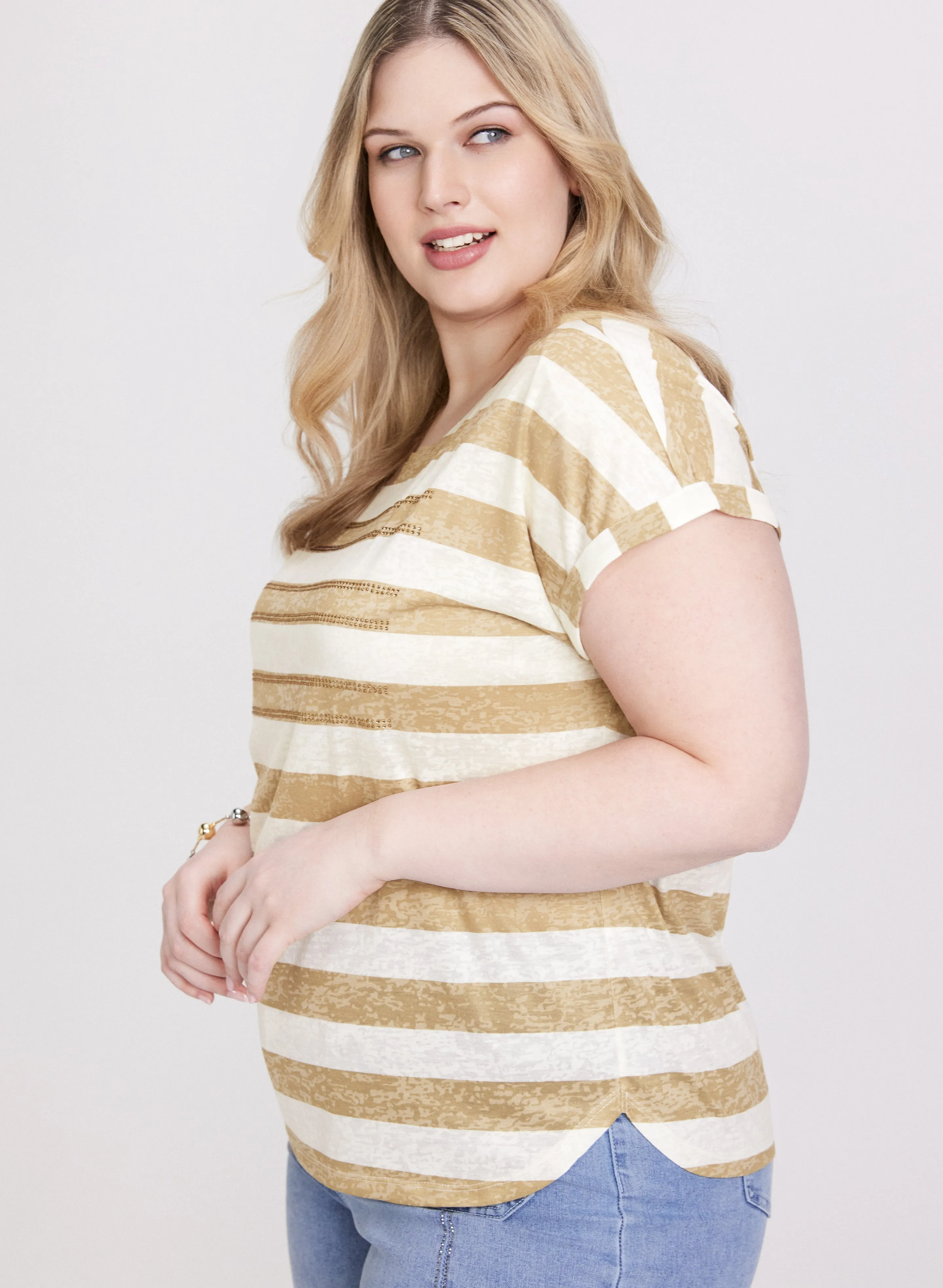 Striped Burnout T-Shirt sold by Laura product image thumbnail 2