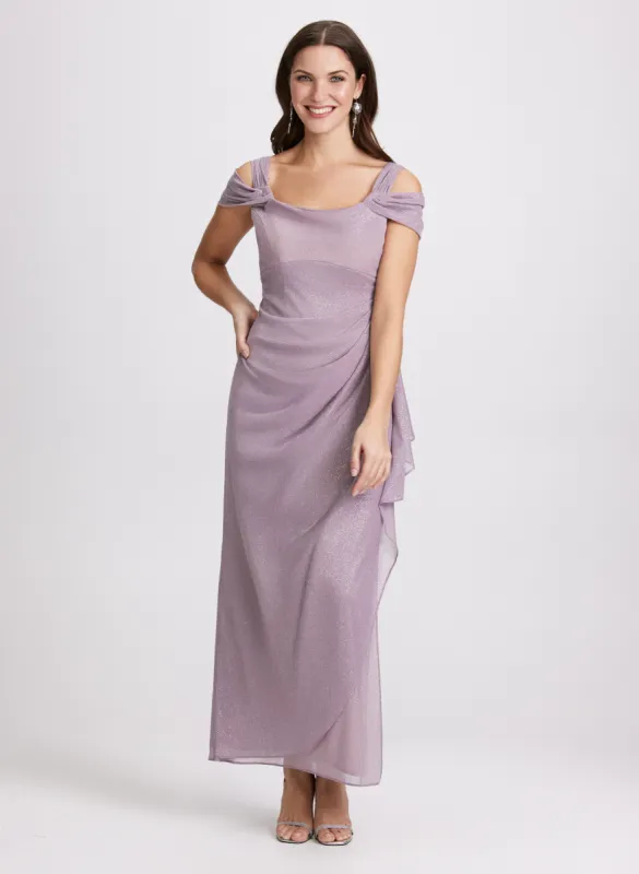 Glitter Cold Shoulder Dress sold by Laura