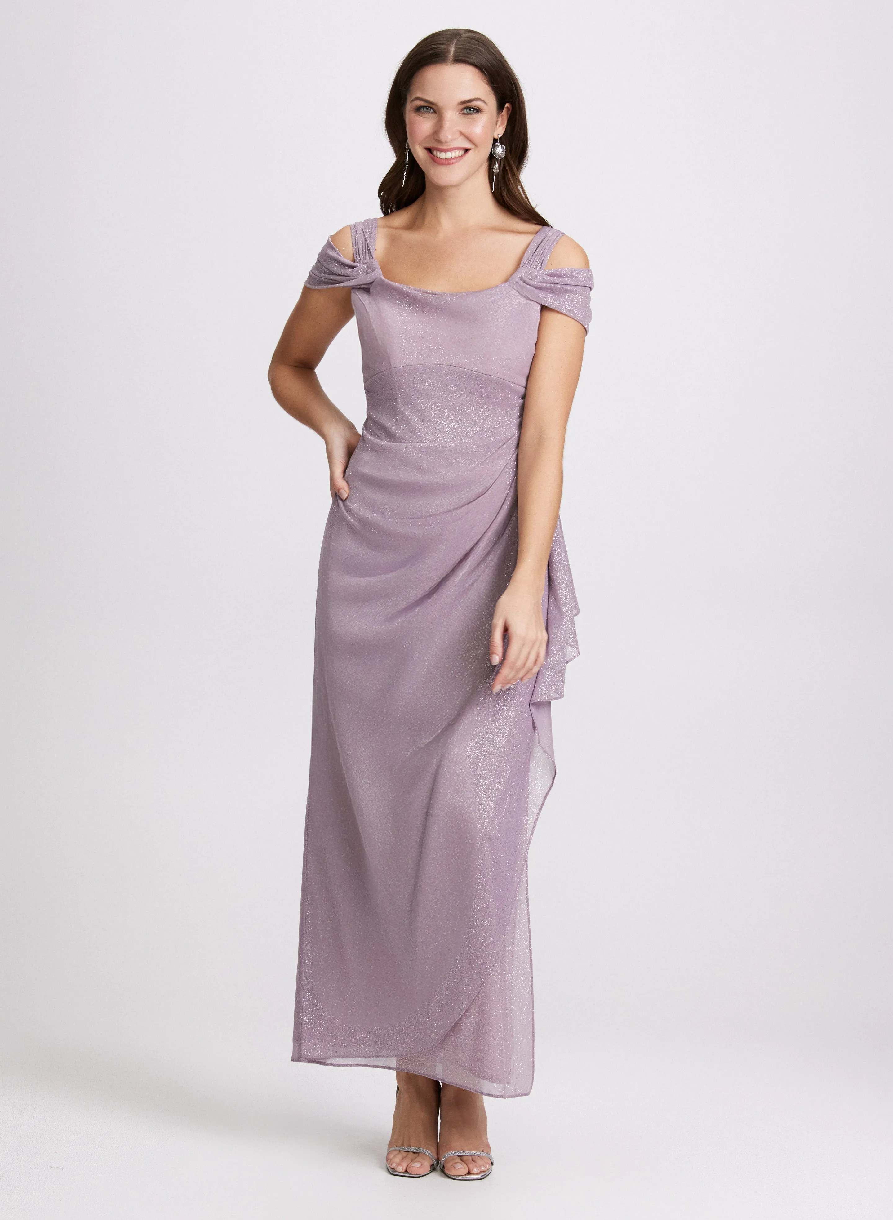 Glitter Cold Shoulder Dress sold by Laura