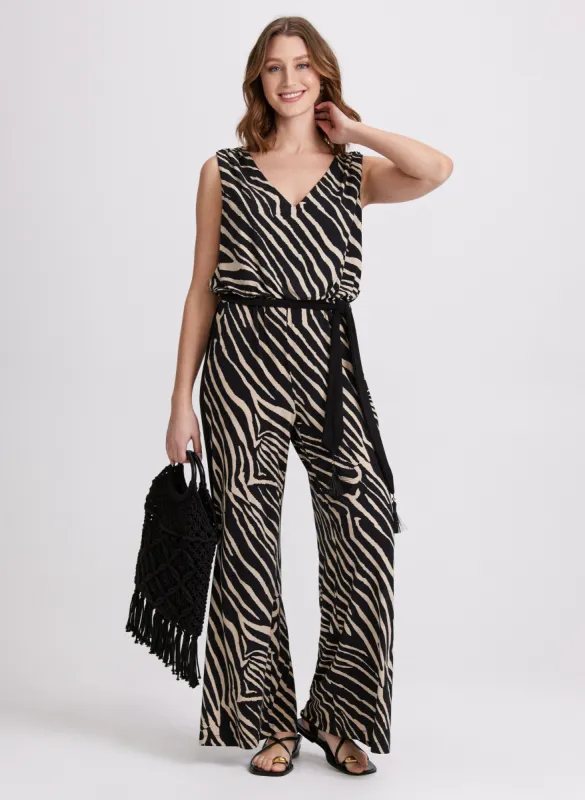 Zebra Print Jumpsuit sold by Laura