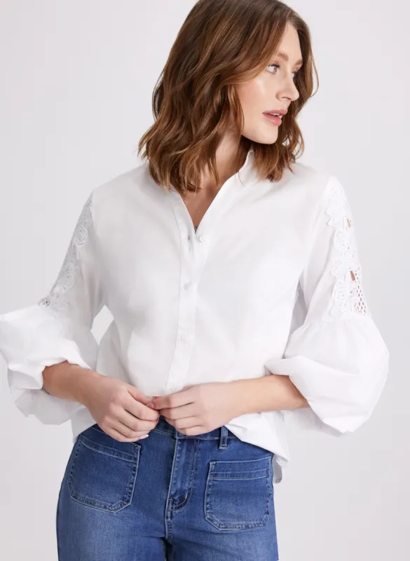 Embroidered Trim Blouse sold by Laura