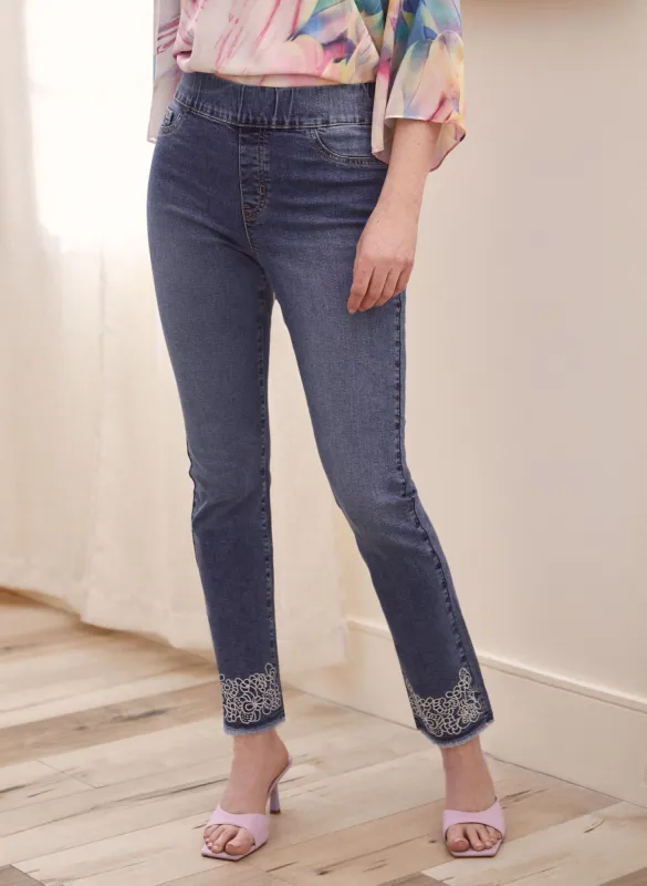 Pull-On Slim Leg Ankle Jeans sold by Laura