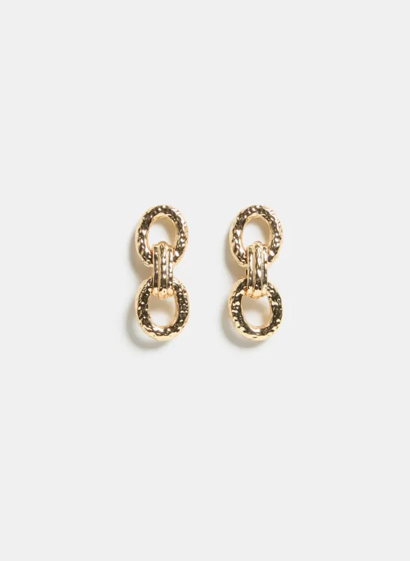 Tiered Hammered Link Earrings sold by Laura