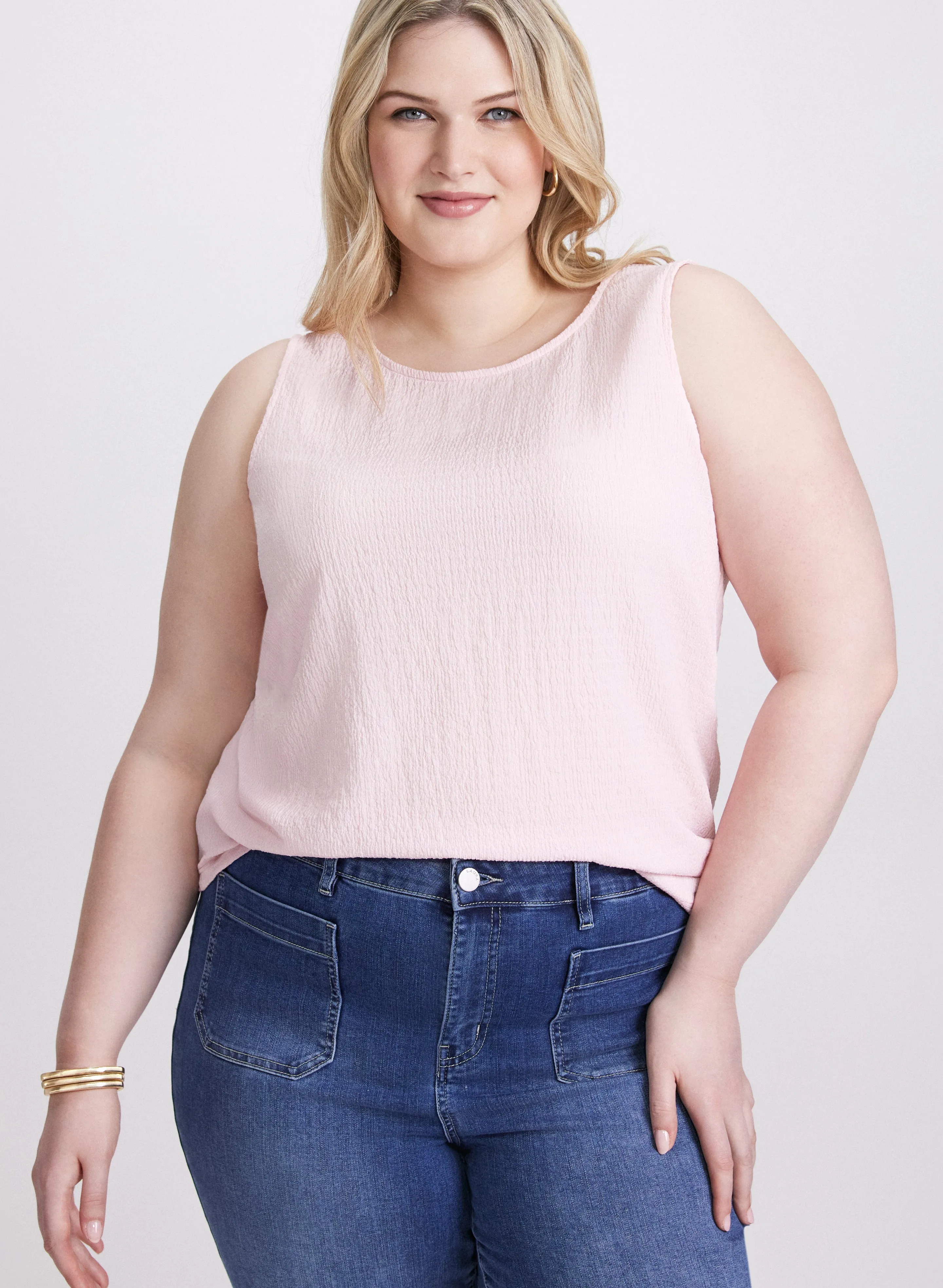 Sleeveless Textured Top sold by Laura