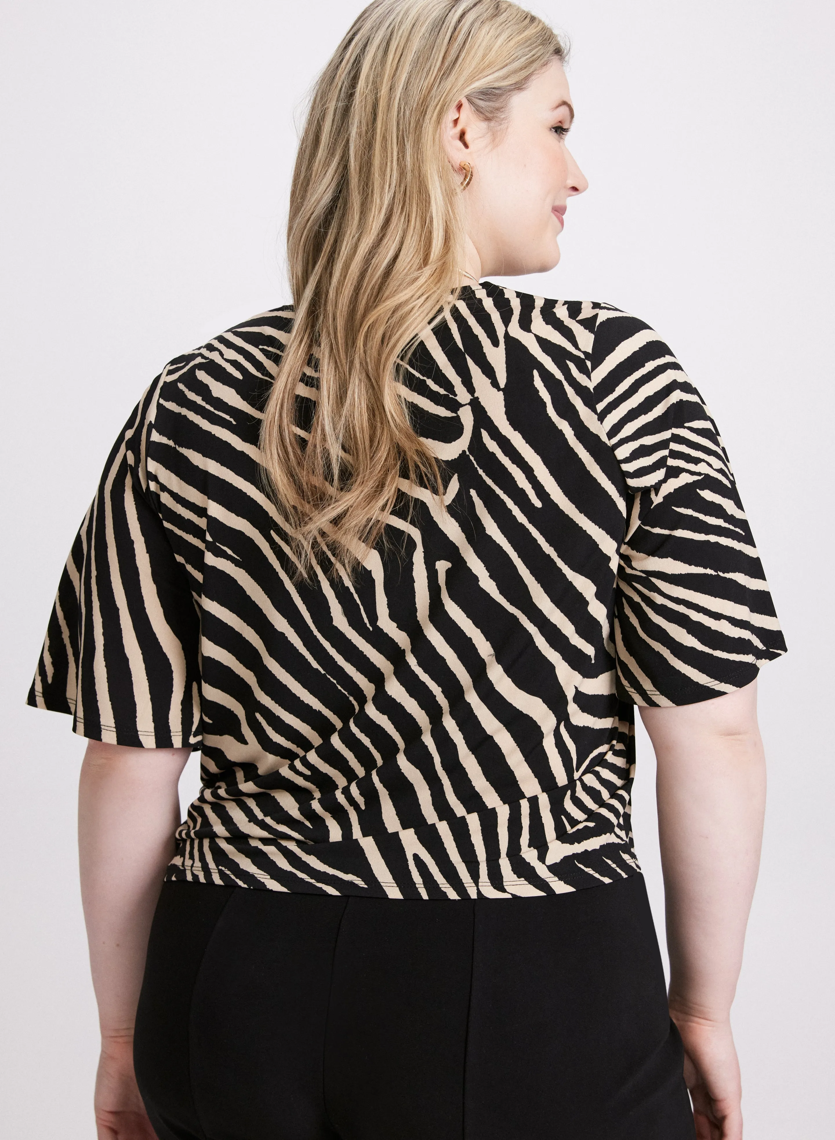 Tied-Hem Zebra Print Top sold by Laura product image thumbnail 4