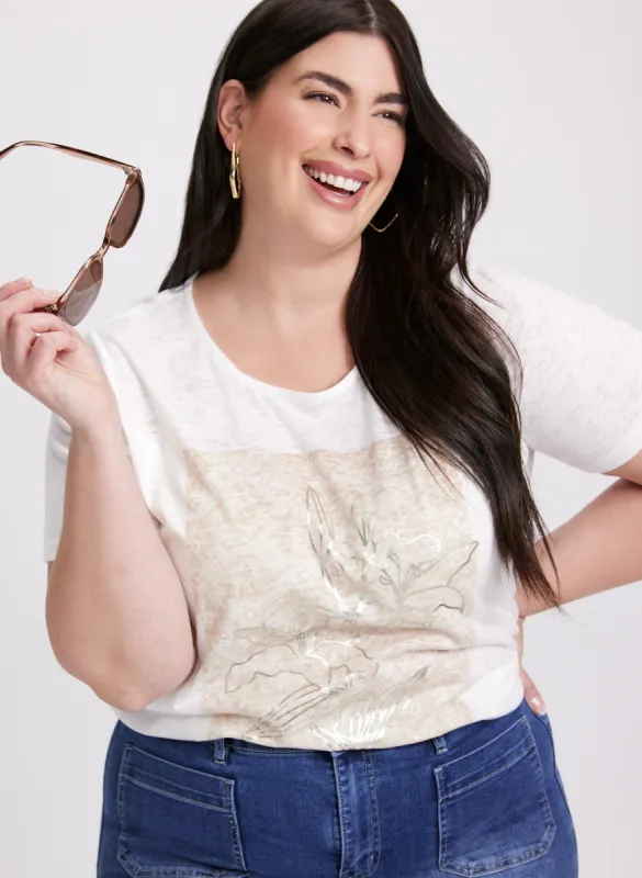 Metallic Print T-Shirt sold by Laura