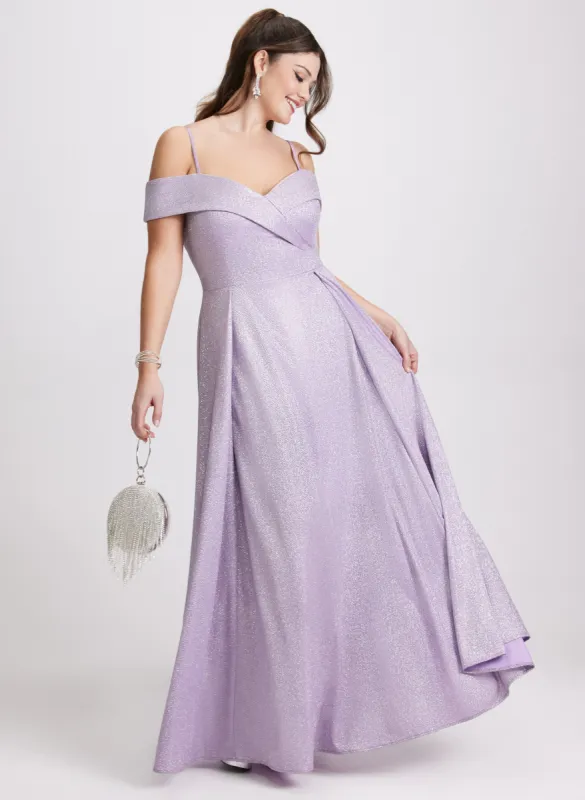 Glitter Off-The-Shoulder Dress sold by Laura