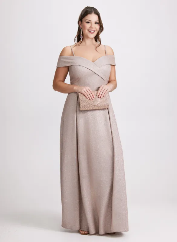 Glitter Off-The-Shoulder Dress sold by Laura