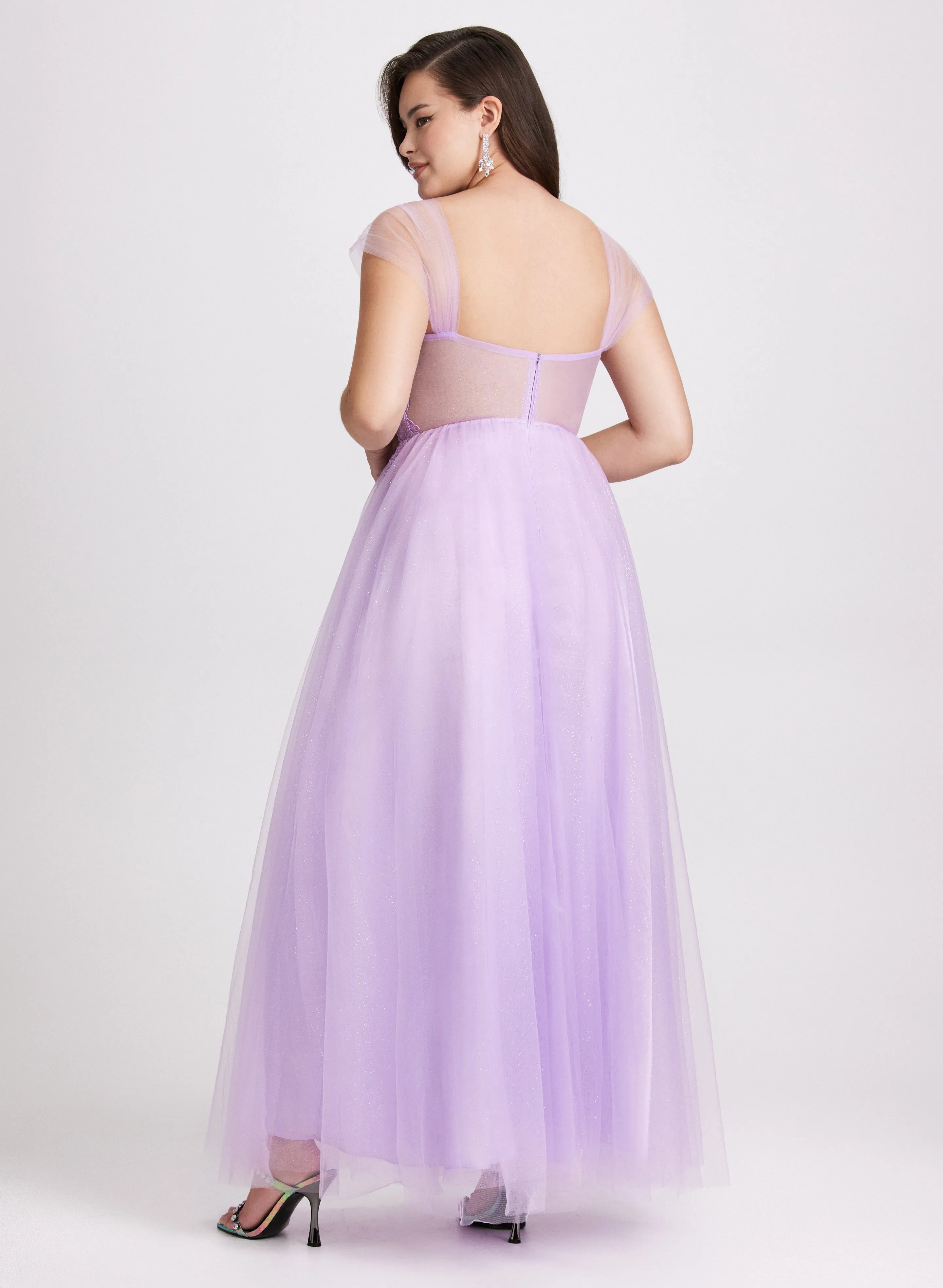 Mesh Floral Bodice Gown sold by Laura product image thumbnail 5