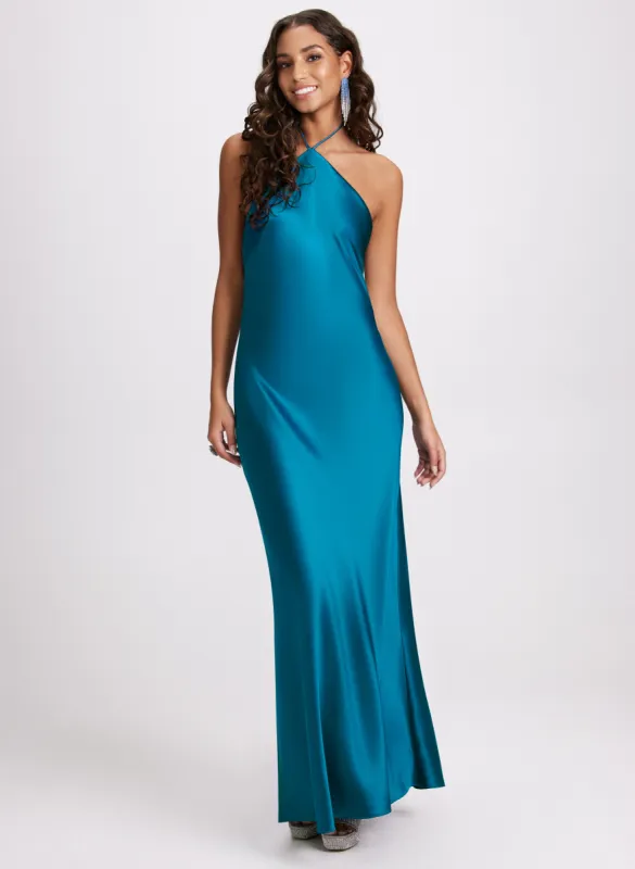 Satin Halter Neck Dress sold by Laura