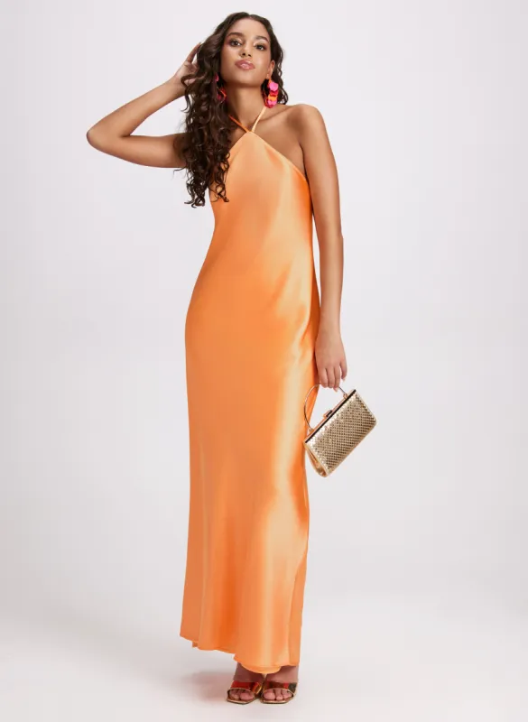 Satin Halter Neck Dress sold by Laura
