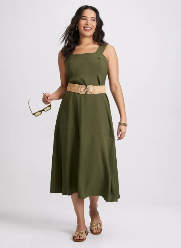 Square Neck Midi Dress sold by Laura