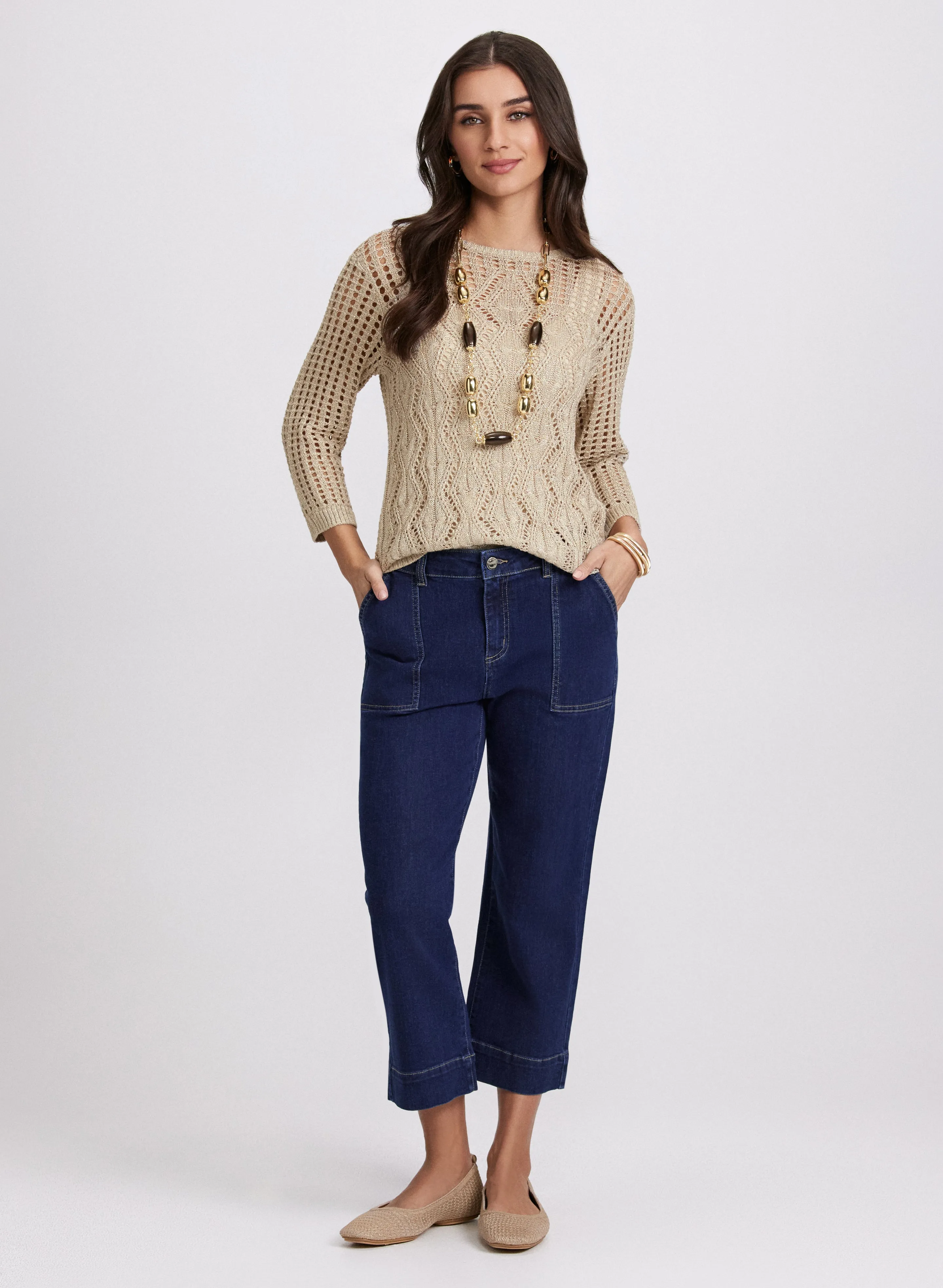 Open Weave Cable Stitch Sweater sold by Laura product image thumbnail 4