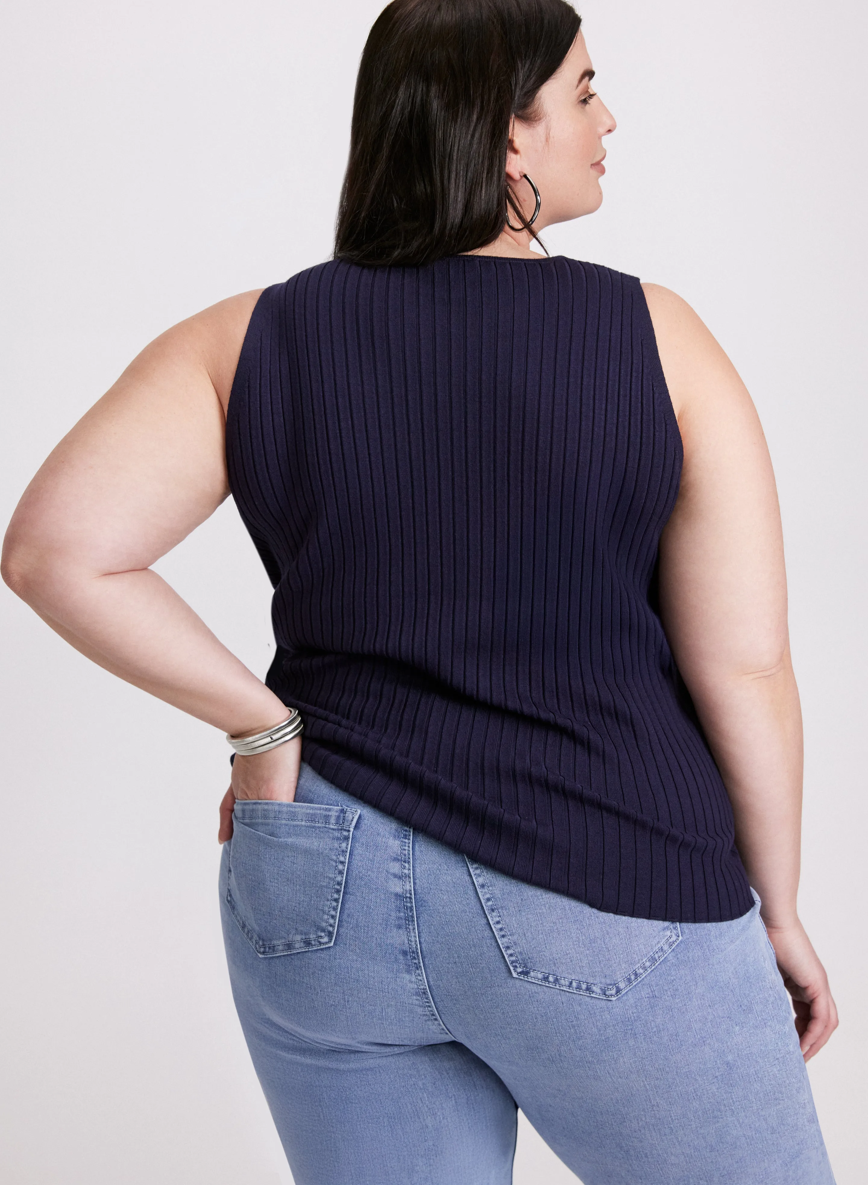 Sleeveless Ribbed Knit Sweater sold by Laura product image thumbnail 2