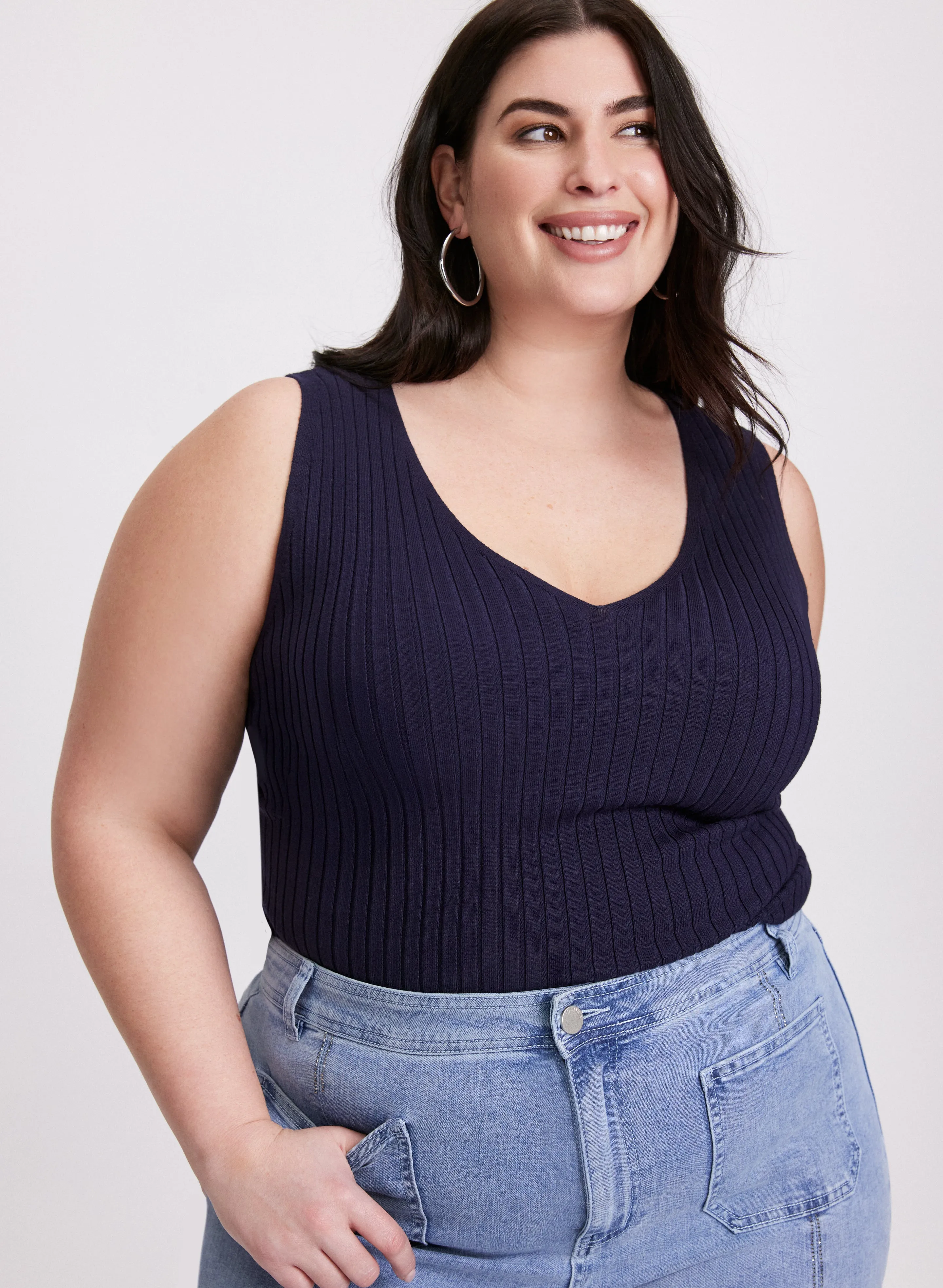 Sleeveless Ribbed Knit Sweater sold by Laura