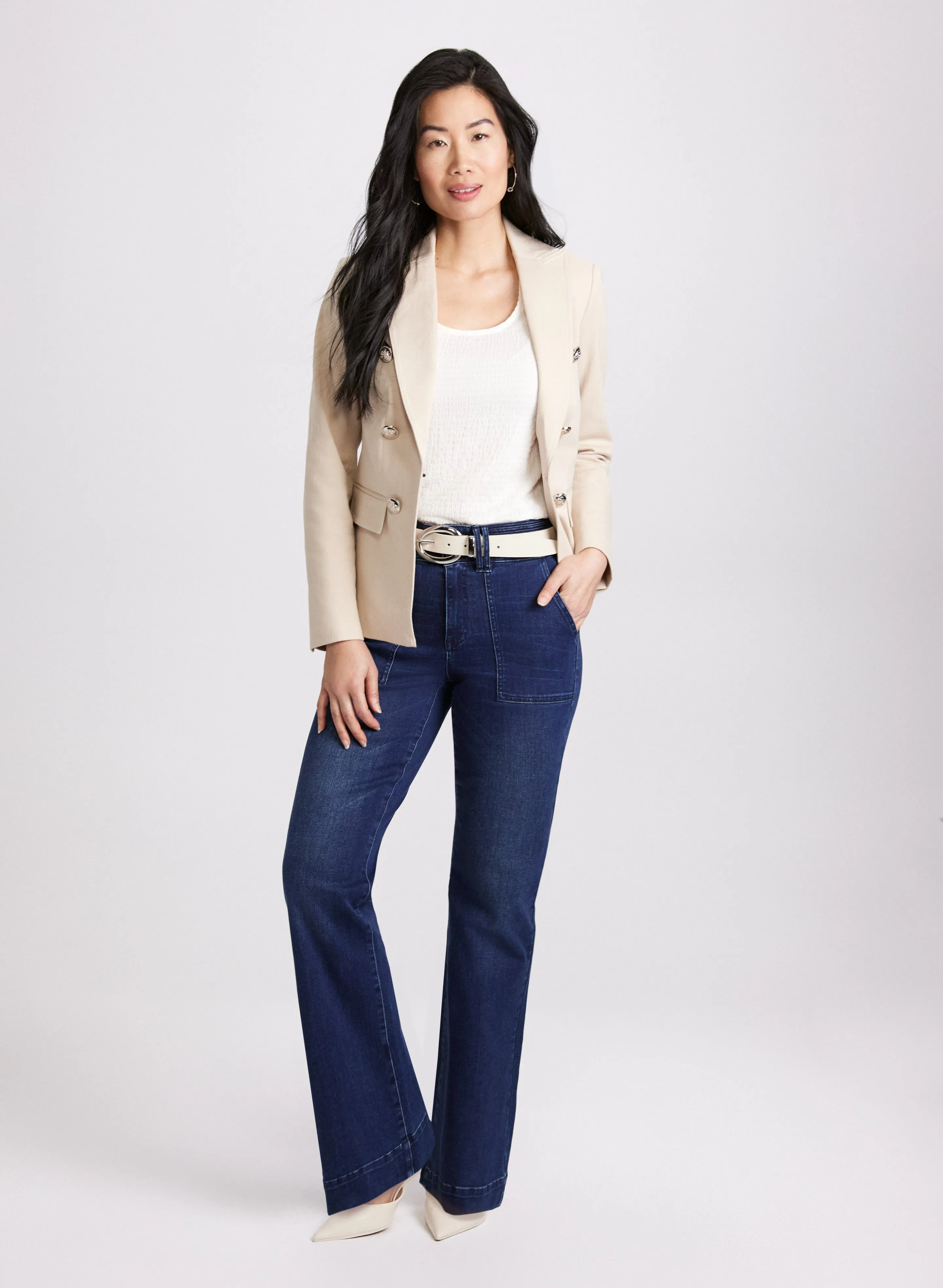 Contrast Stitch Denim Blazer sold by Laura product image thumbnail 4