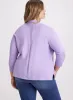 Ribbed Trim Open-Front Cardigan sold by Laura