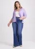 Ribbed Trim Open-Front Cardigan sold by Laura