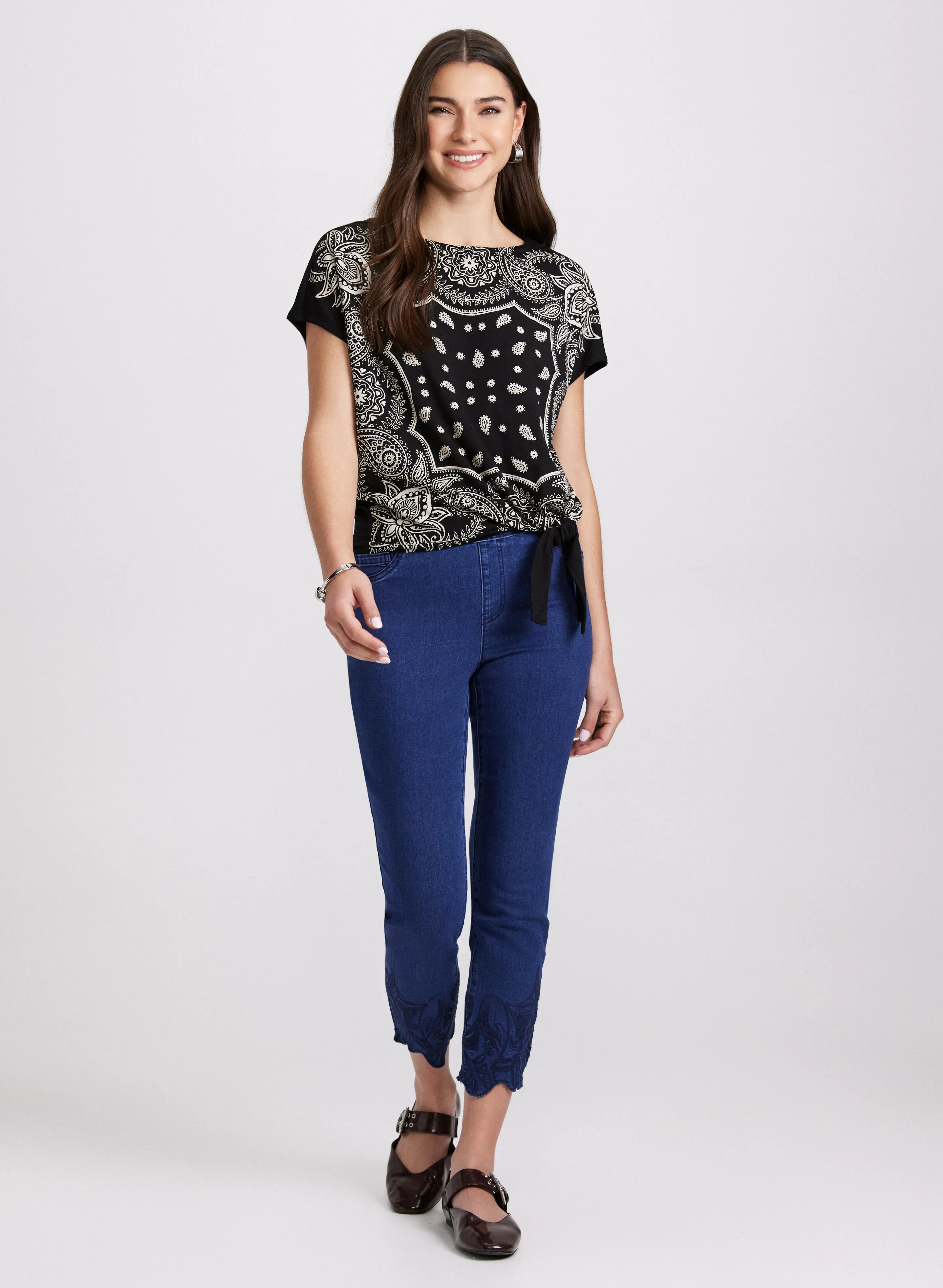 Embroidered Slim-Leg Jeans sold by Laura product image thumbnail 3