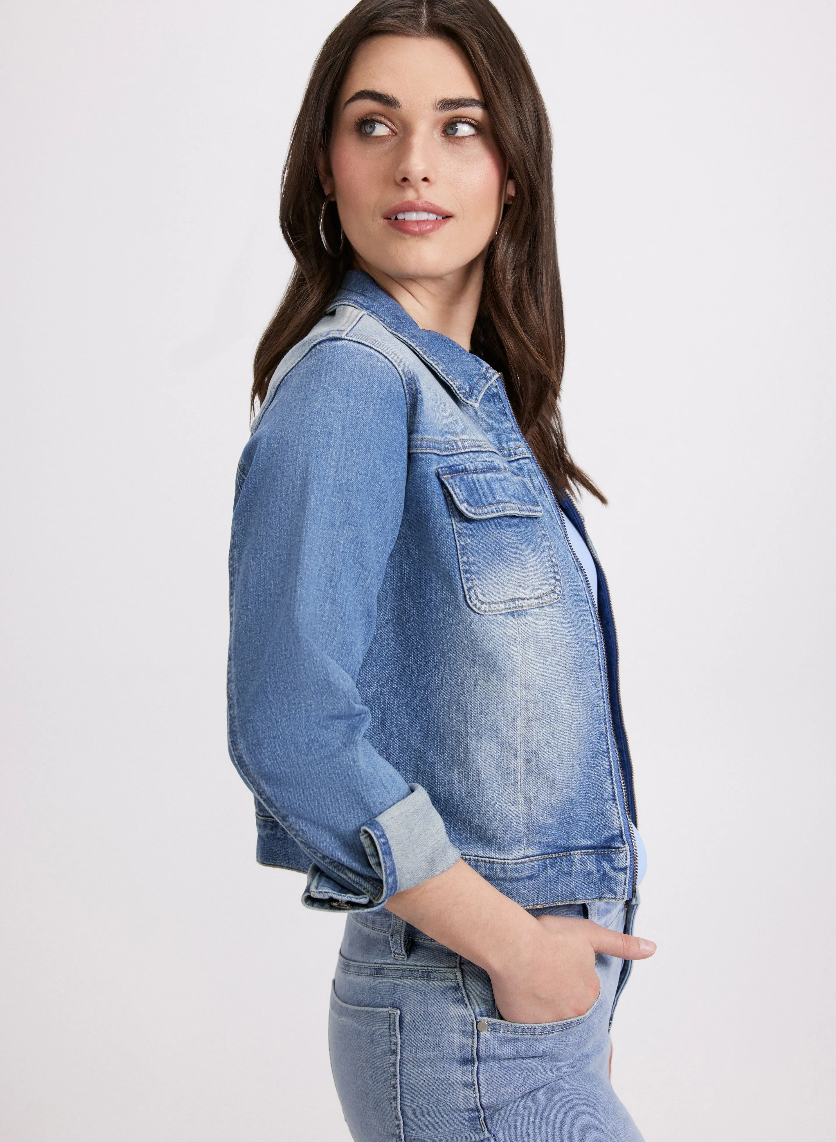 Zip-Front Denim Jacket sold by Laura product image thumbnail 2