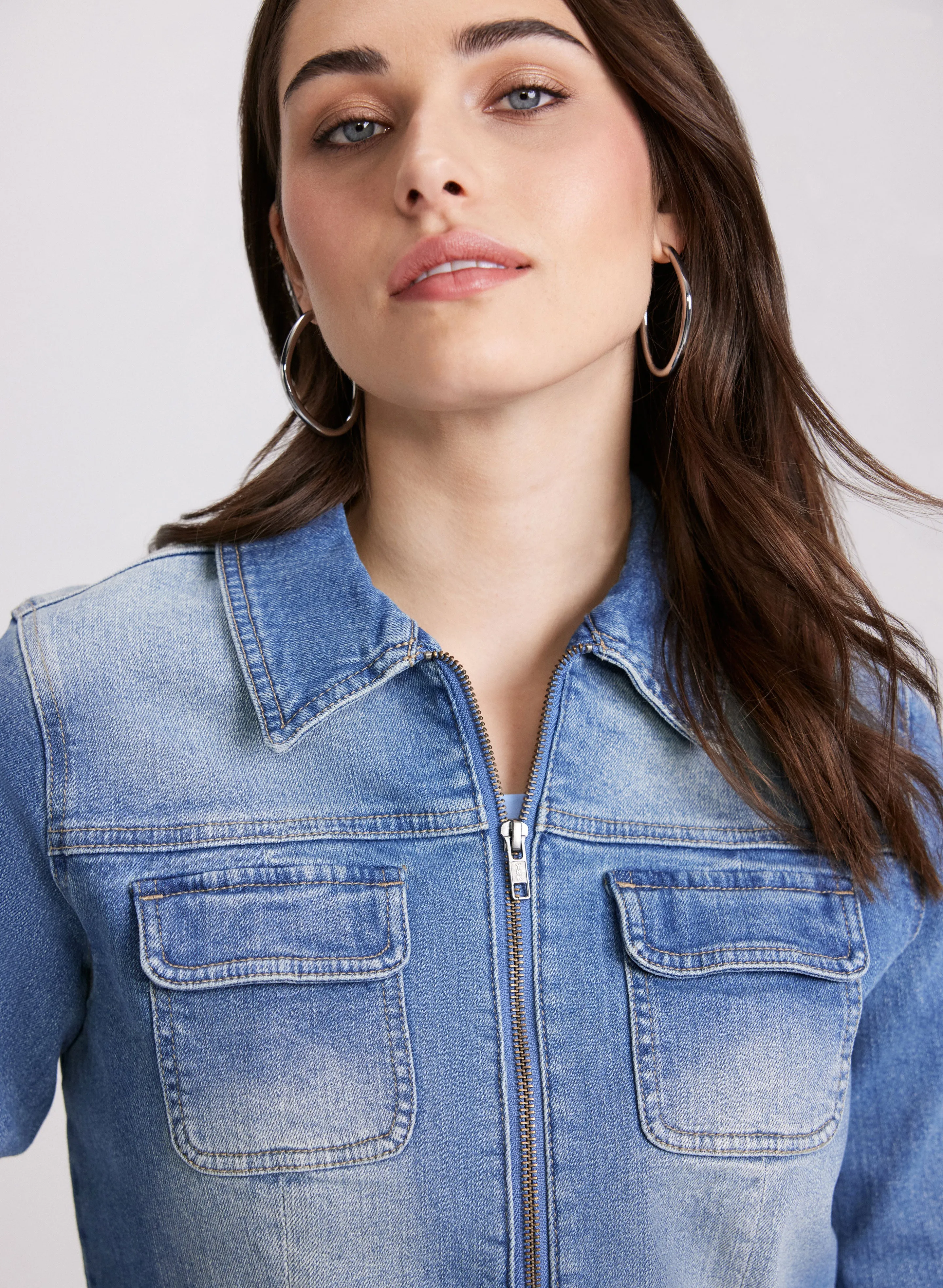 Zip-Front Denim Jacket sold by Laura product image thumbnail 5