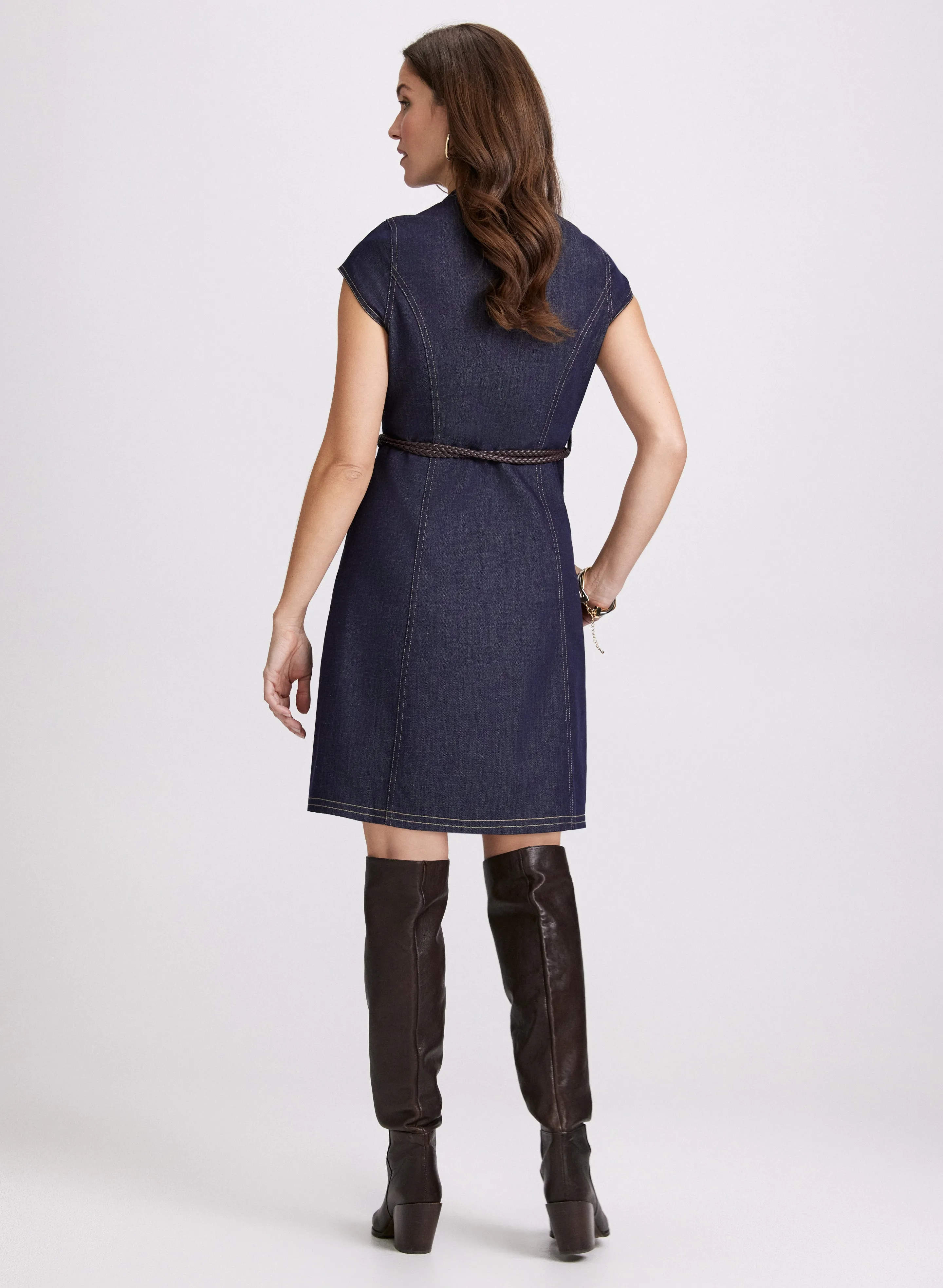 Denim Button-Down Dress sold by Laura product image thumbnail 3